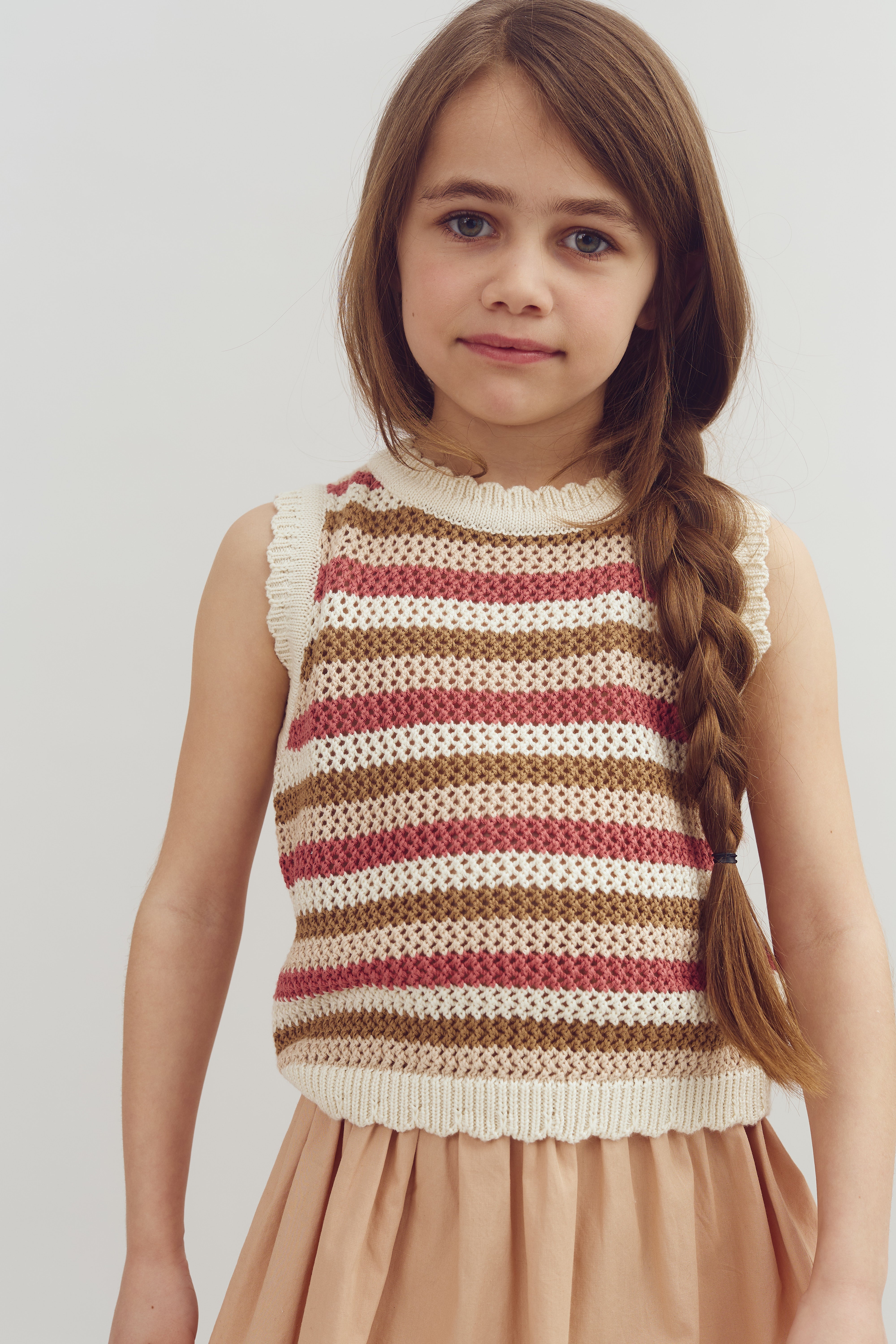 Striped Open-knit Top - Rose | 100273 Mary