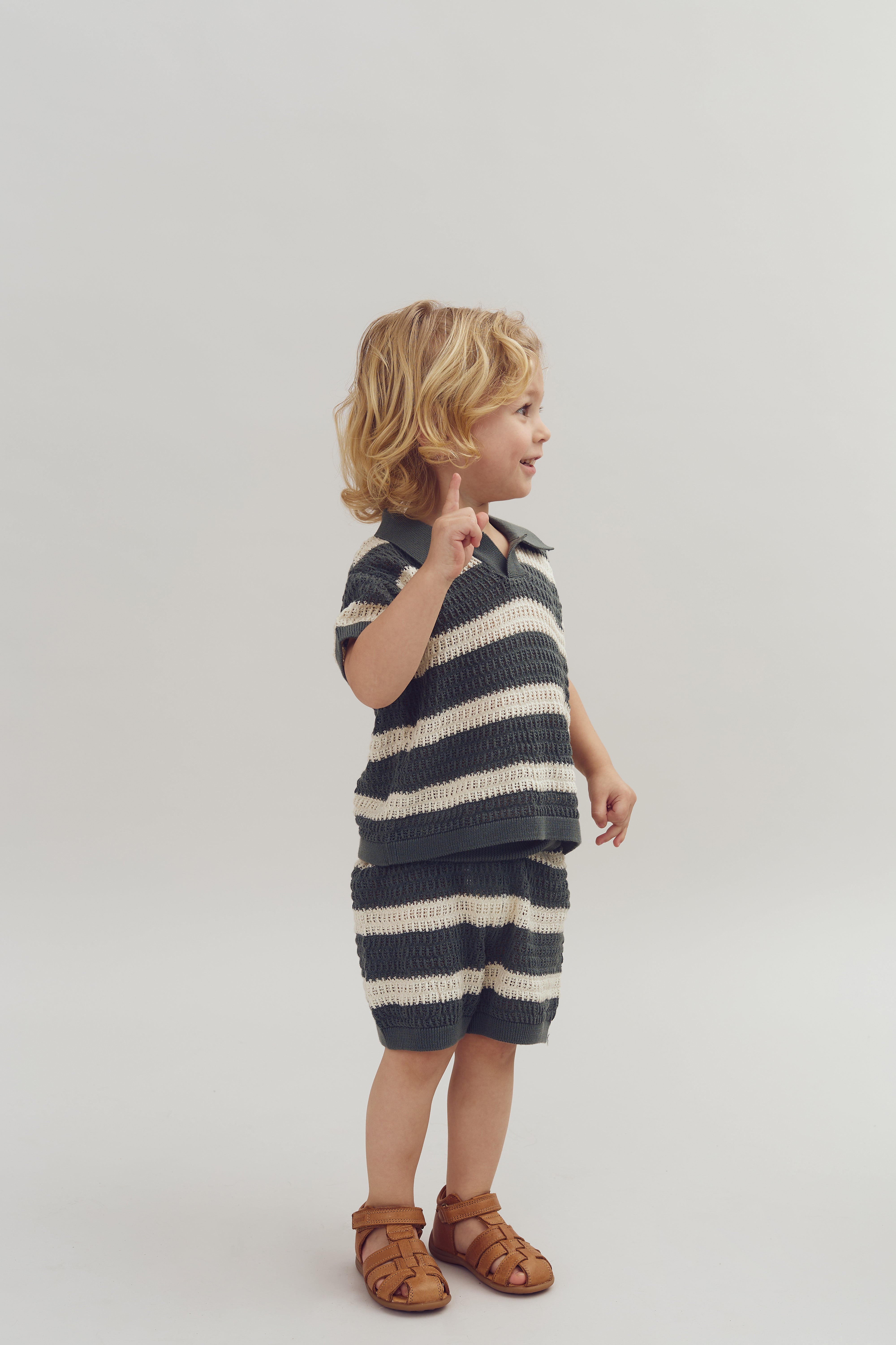 Striped Knit Shorts and Top - Petrol | 100278 Piet