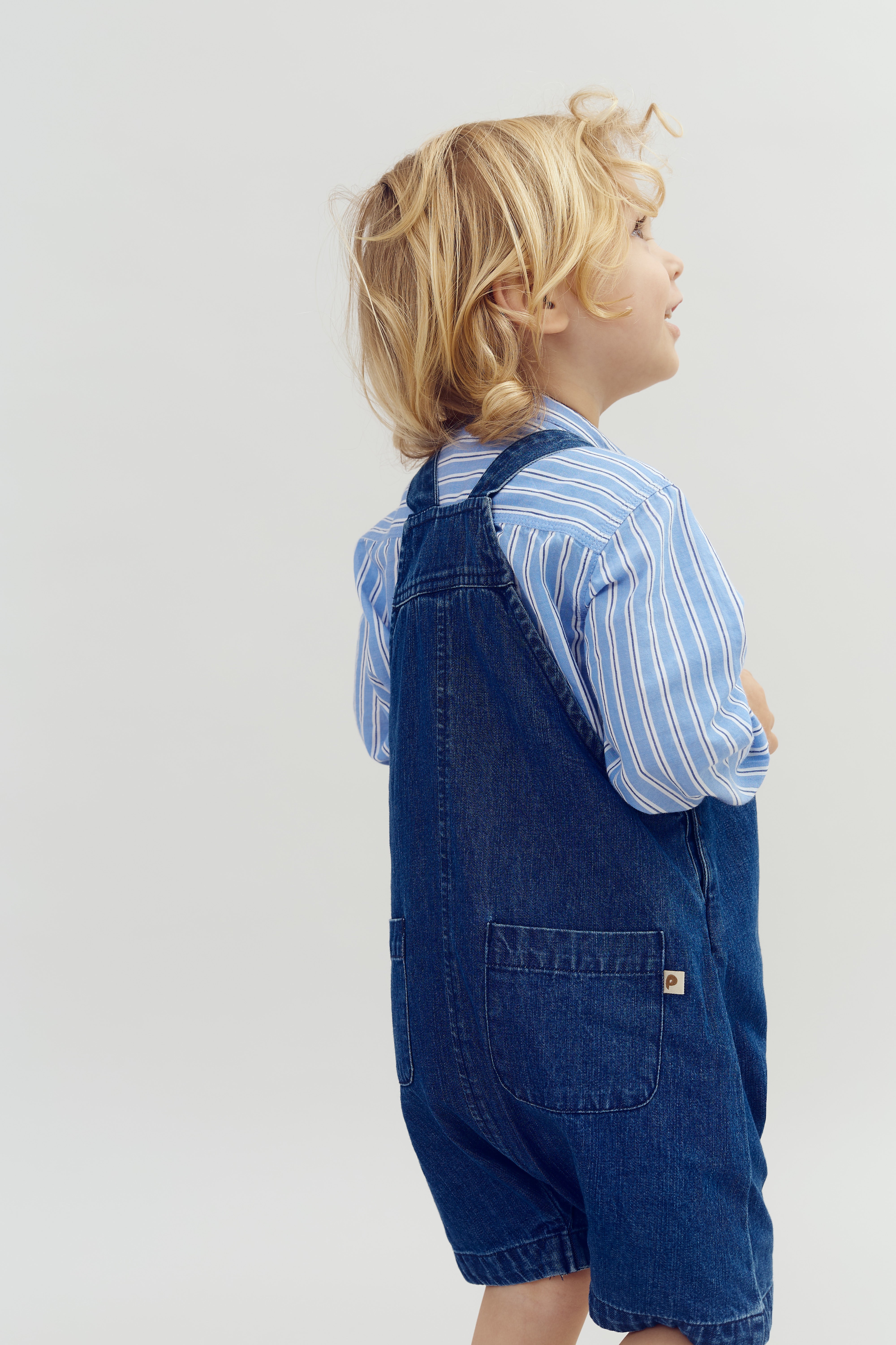 Denim Overall Shorts - Dark Blue Denim | 100177 Delhi