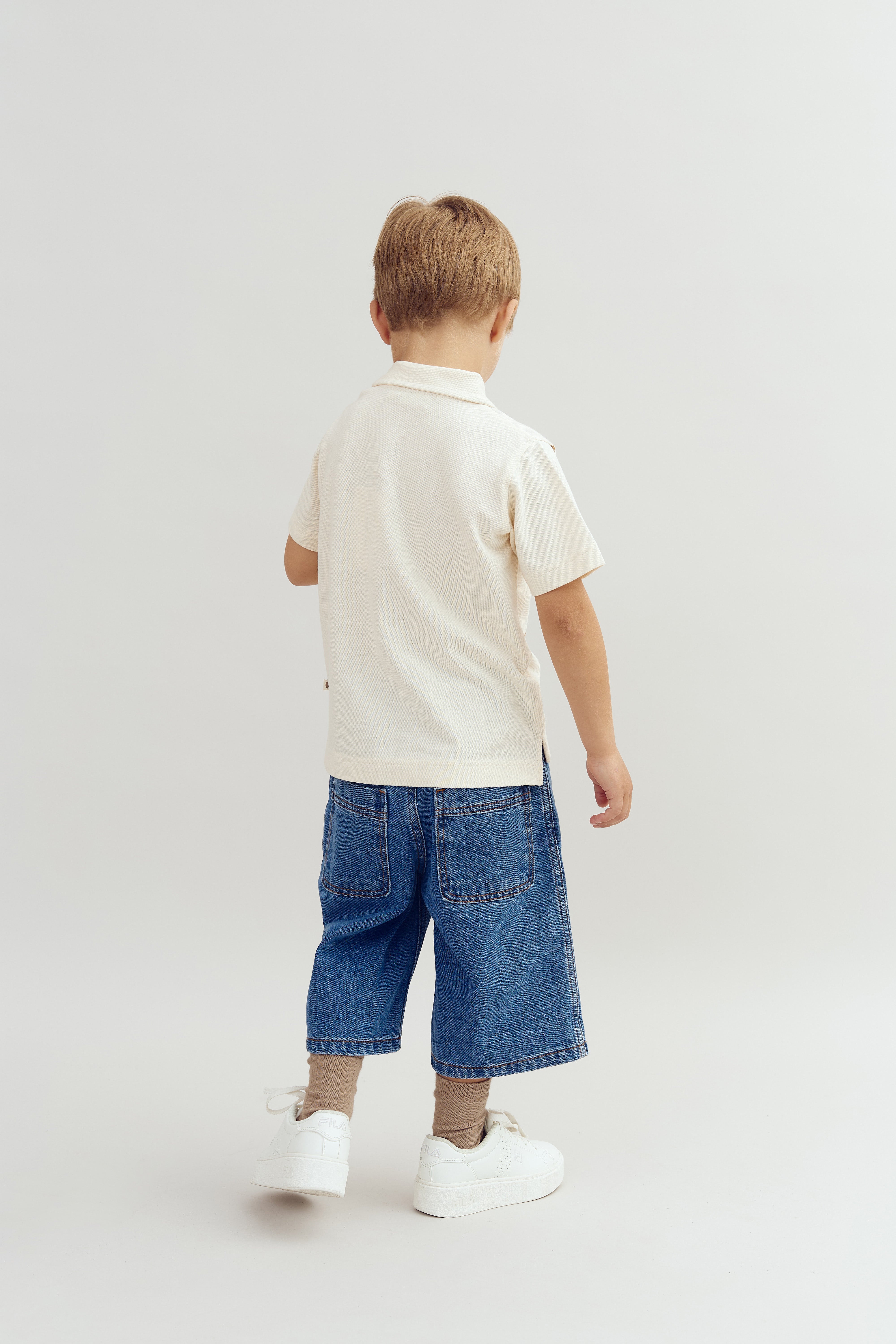 Long Line Denim Shorts - Blue Denim | 100106 Storm