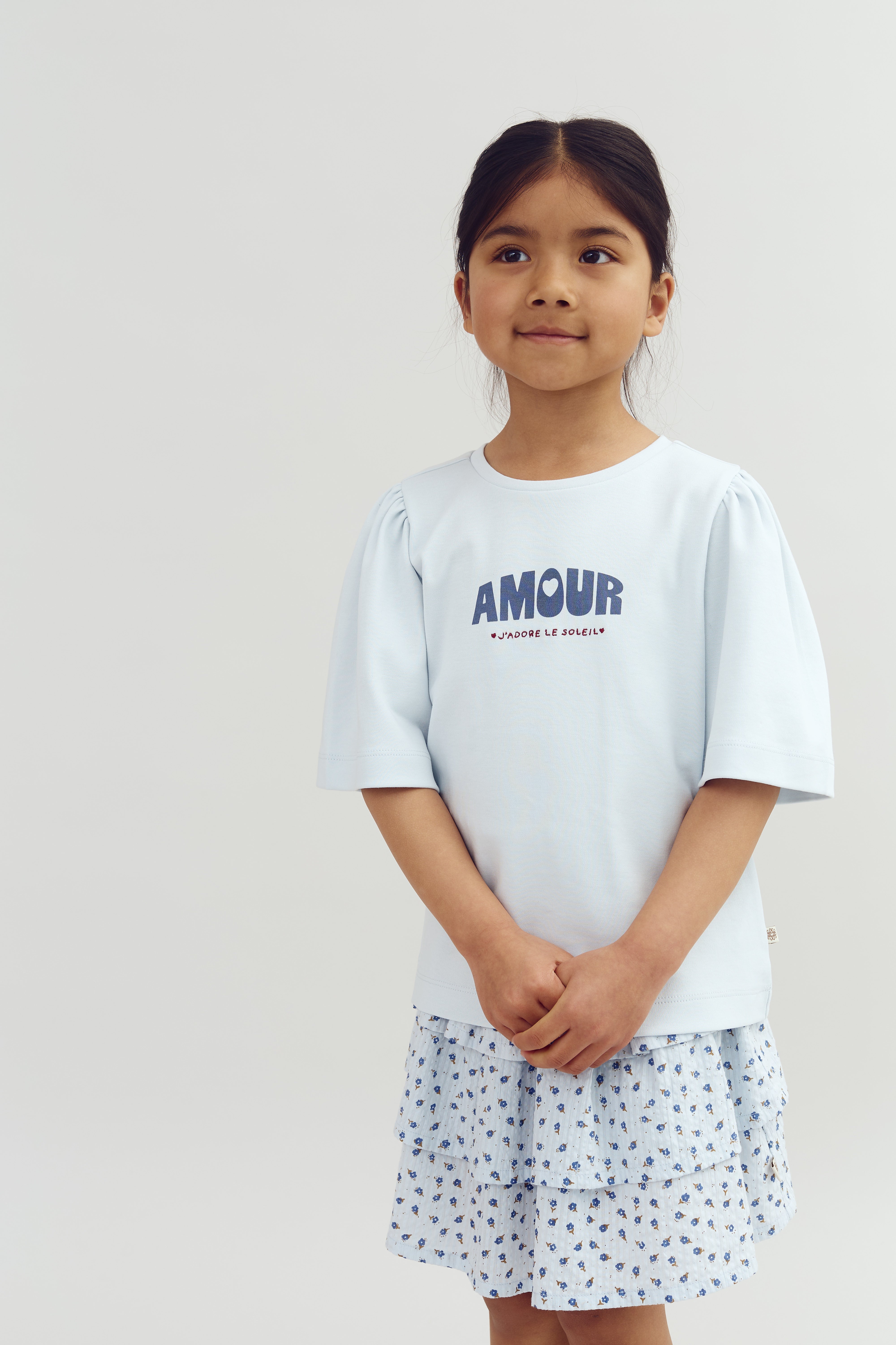 Flower Print Ruffle Skirt - Blue Flower | 100303 Annie