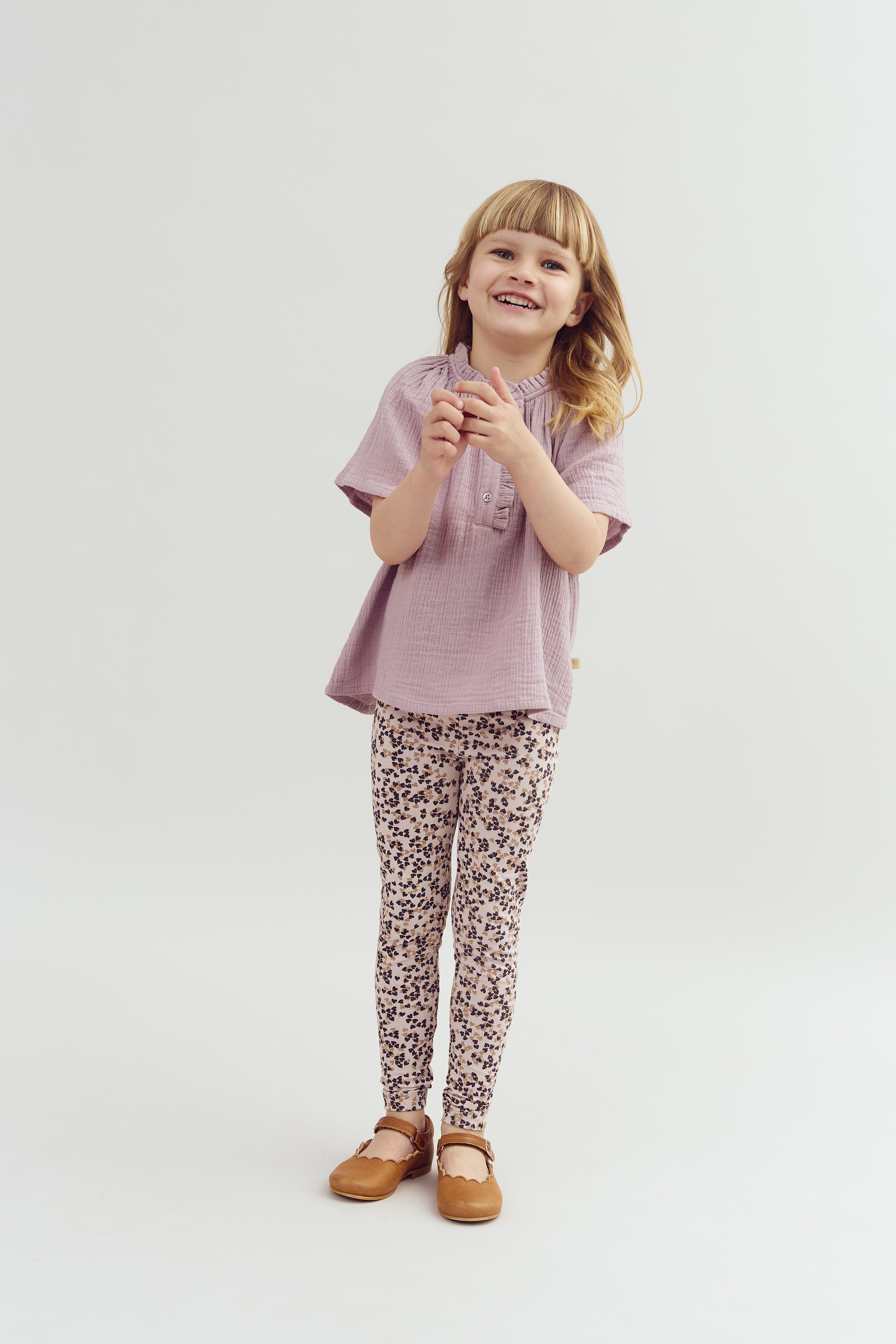 Muslin Placket Blouse - Purple | 100240 Ella