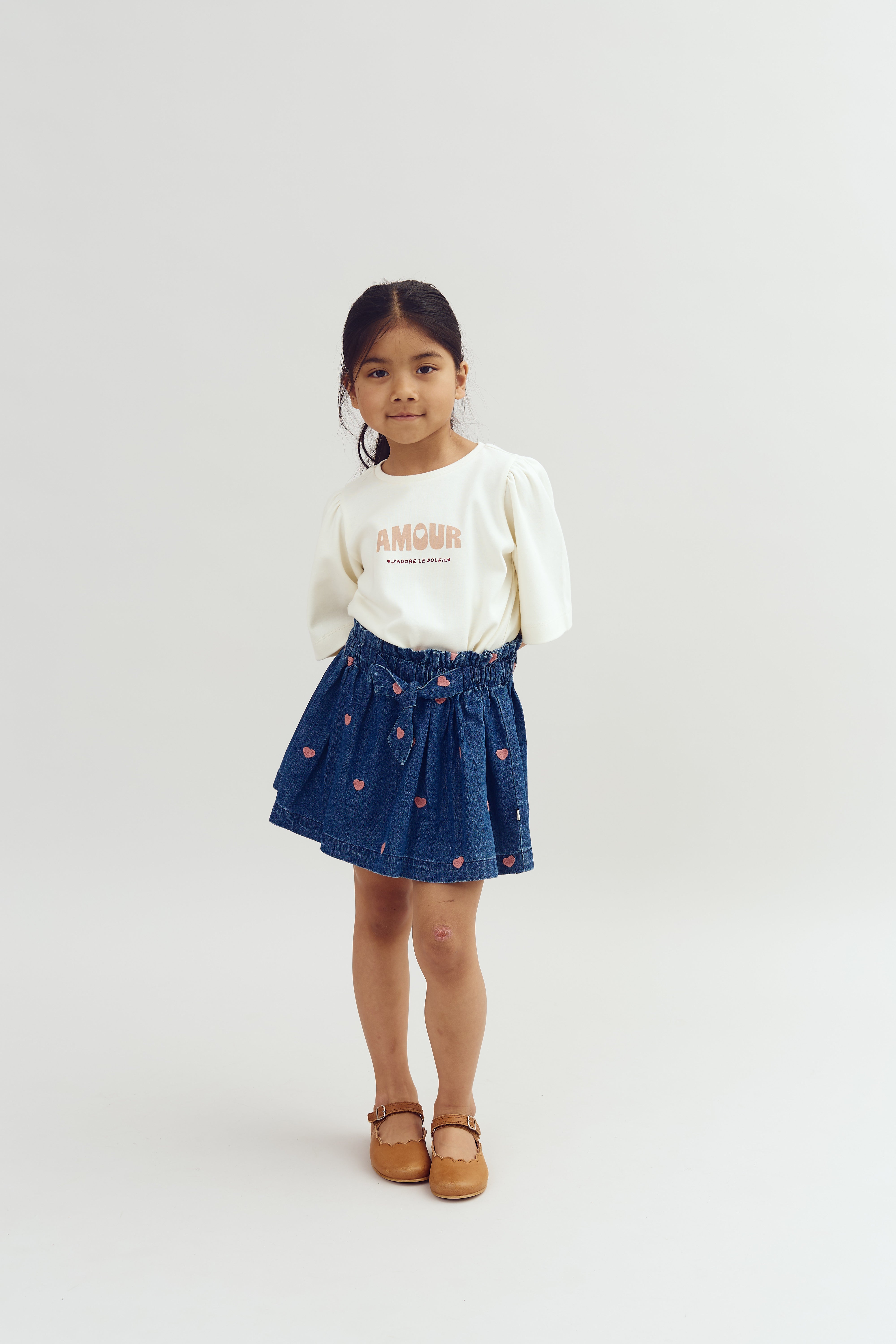 Puff Sleeve Print T-Shirt with placement print - Off White | 100259 Rosa
