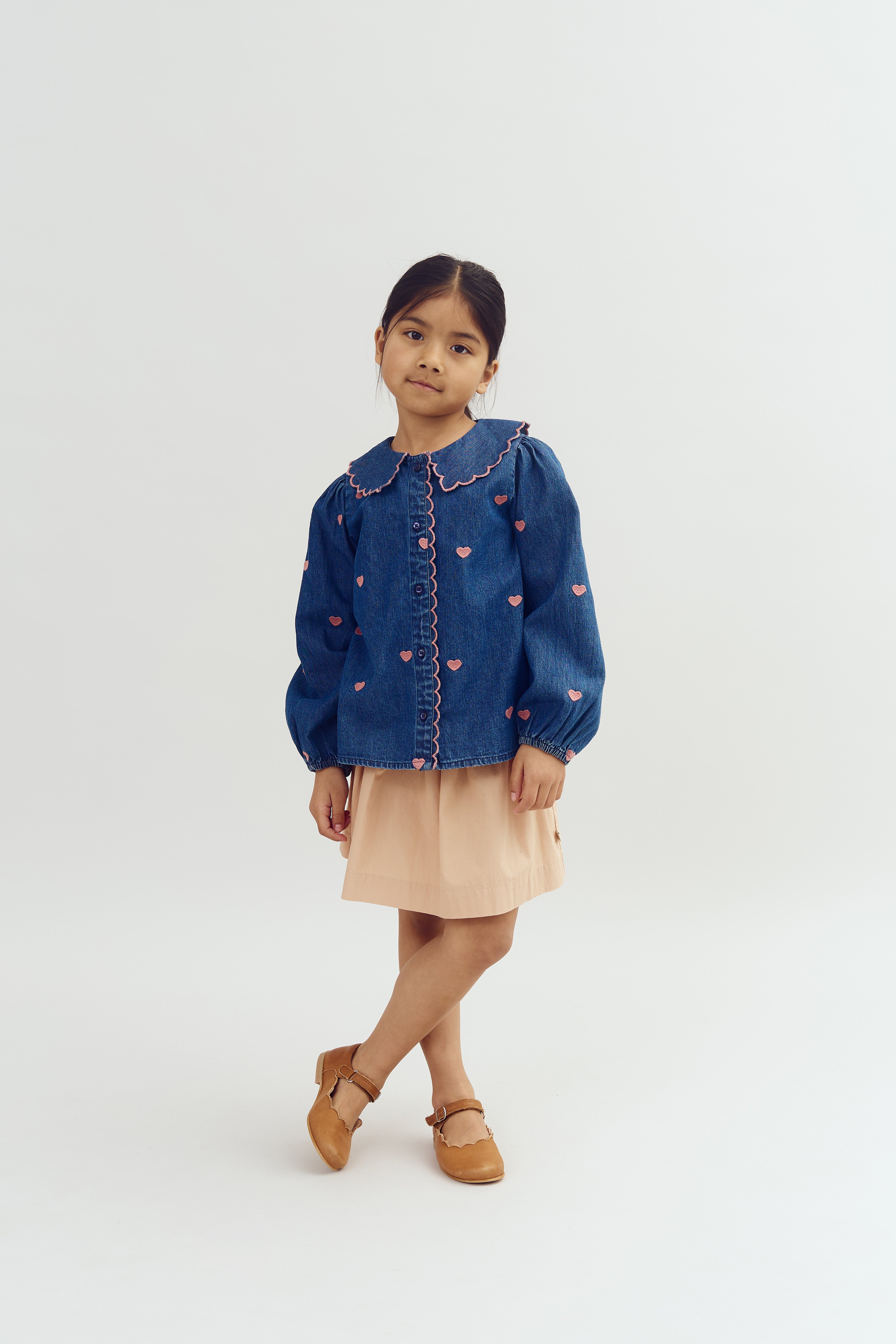 Over-knee Poplin Skirt - Rose | 100227 Laura