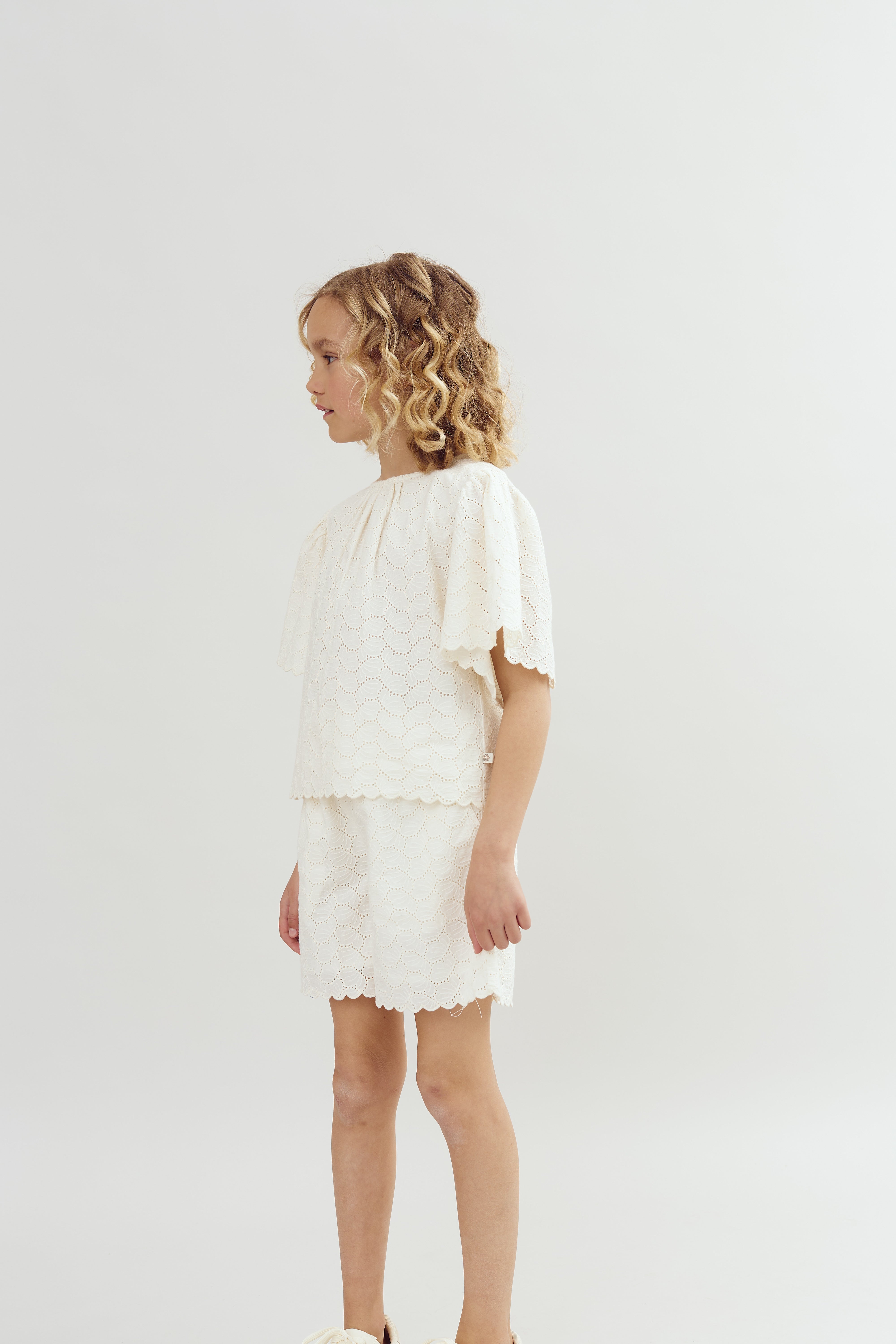 Butterfly Embroidery Shorts - Tween - Off White | 100436 Karla