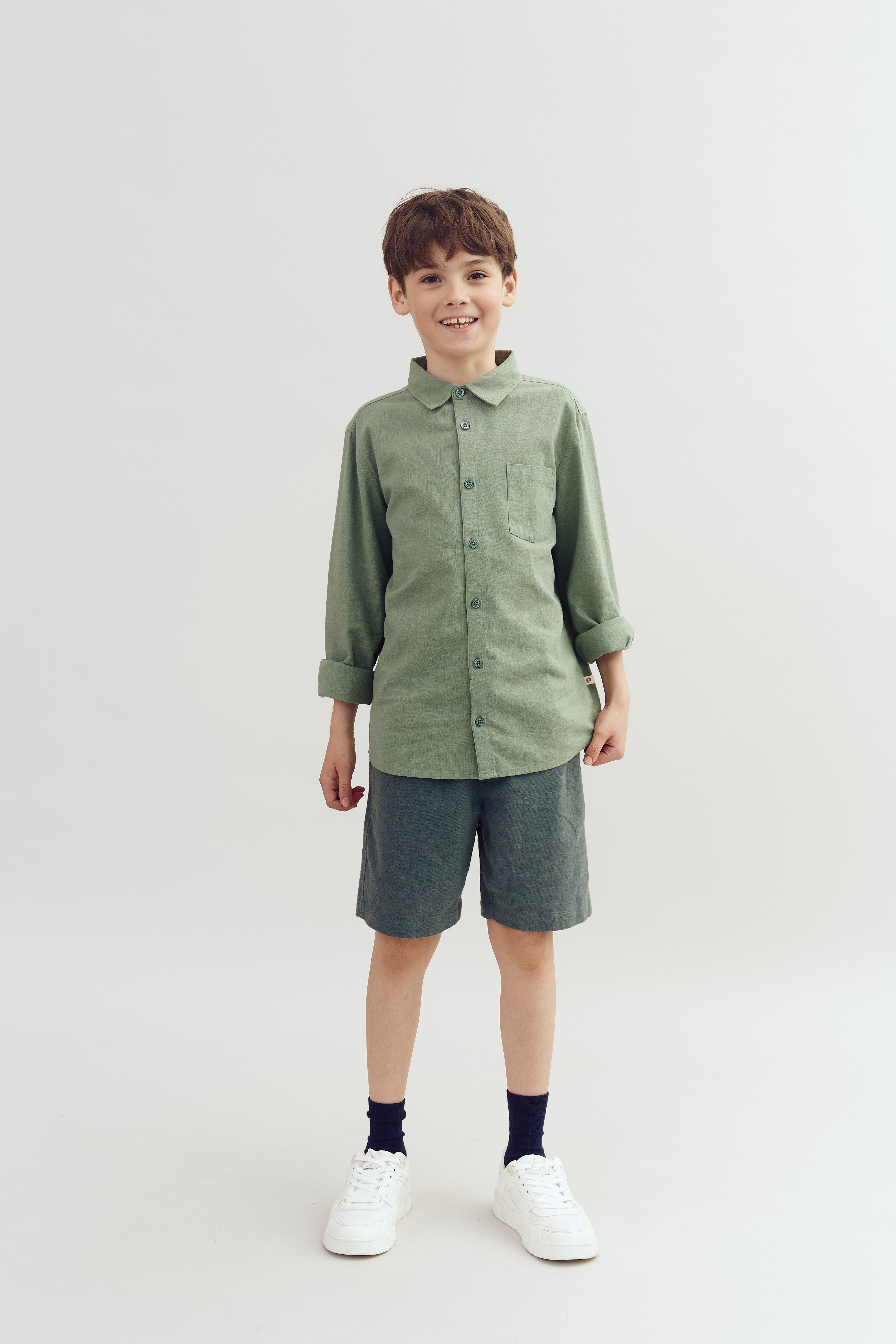 Baggy Linen Shorts - Tween - Petrol | 100412 Noah