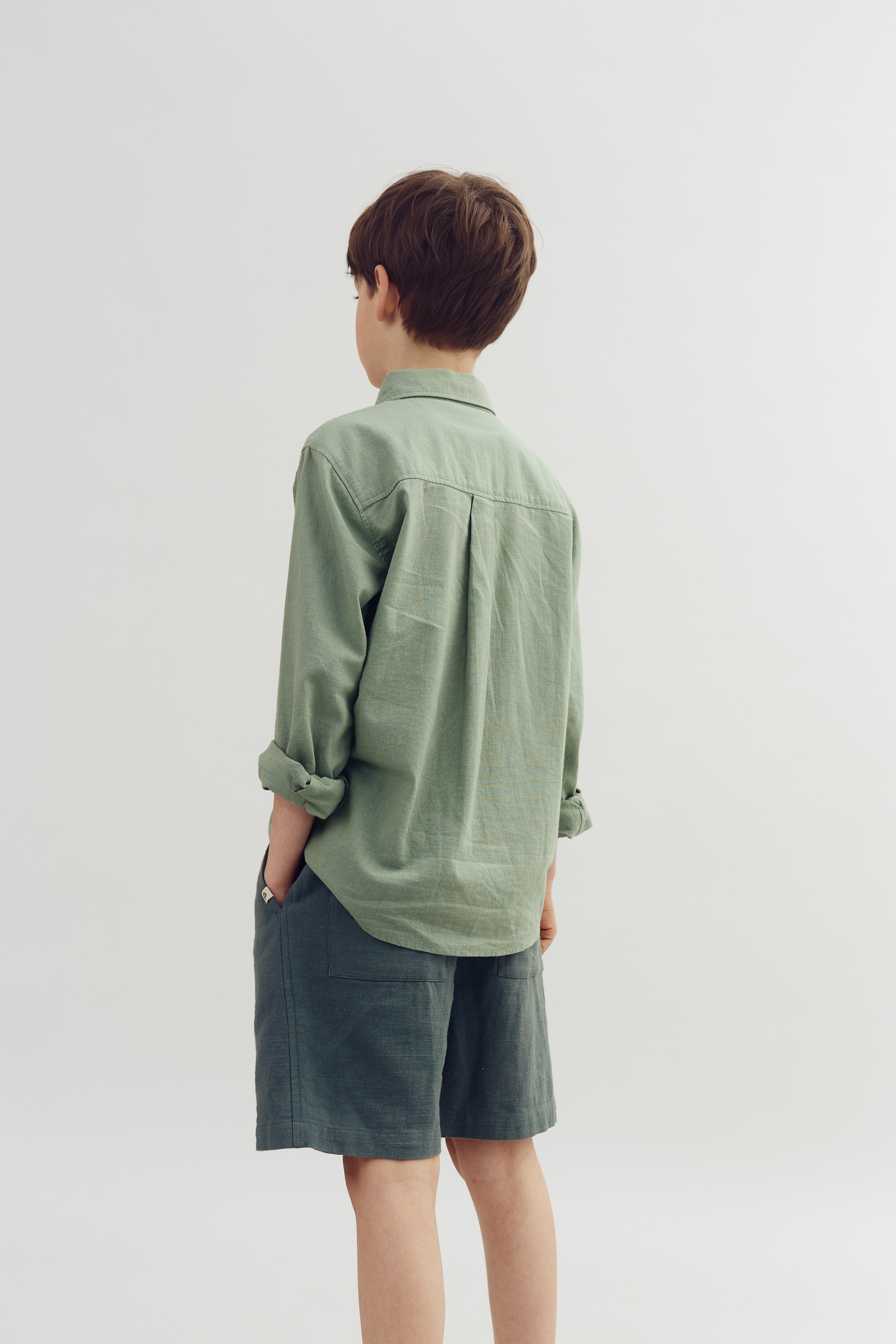 Baggy Linen Shorts - Tween - Petrol | 100412 Noah