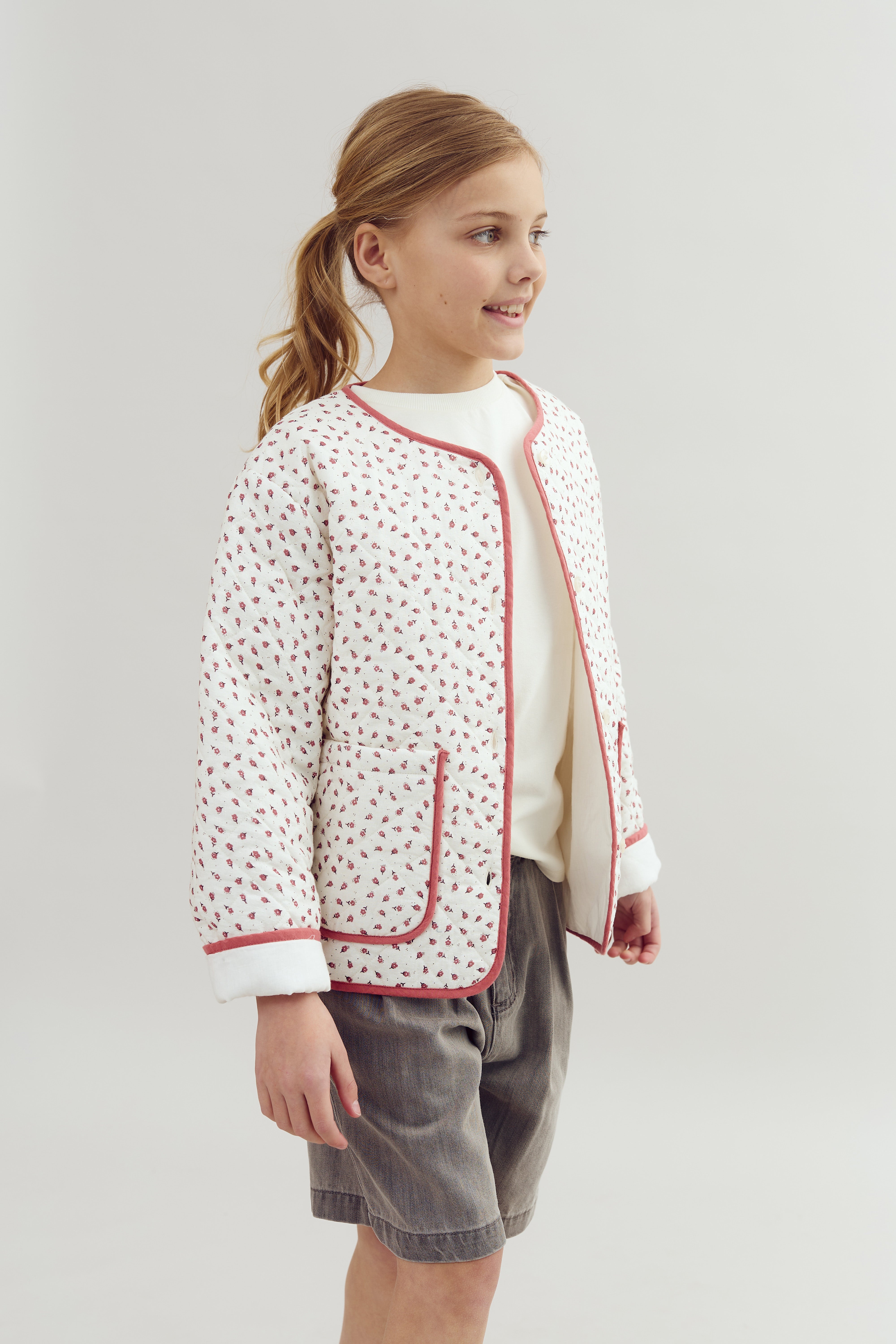 Quilted Jacket - Tween - Blush Flower | 100421 Maja