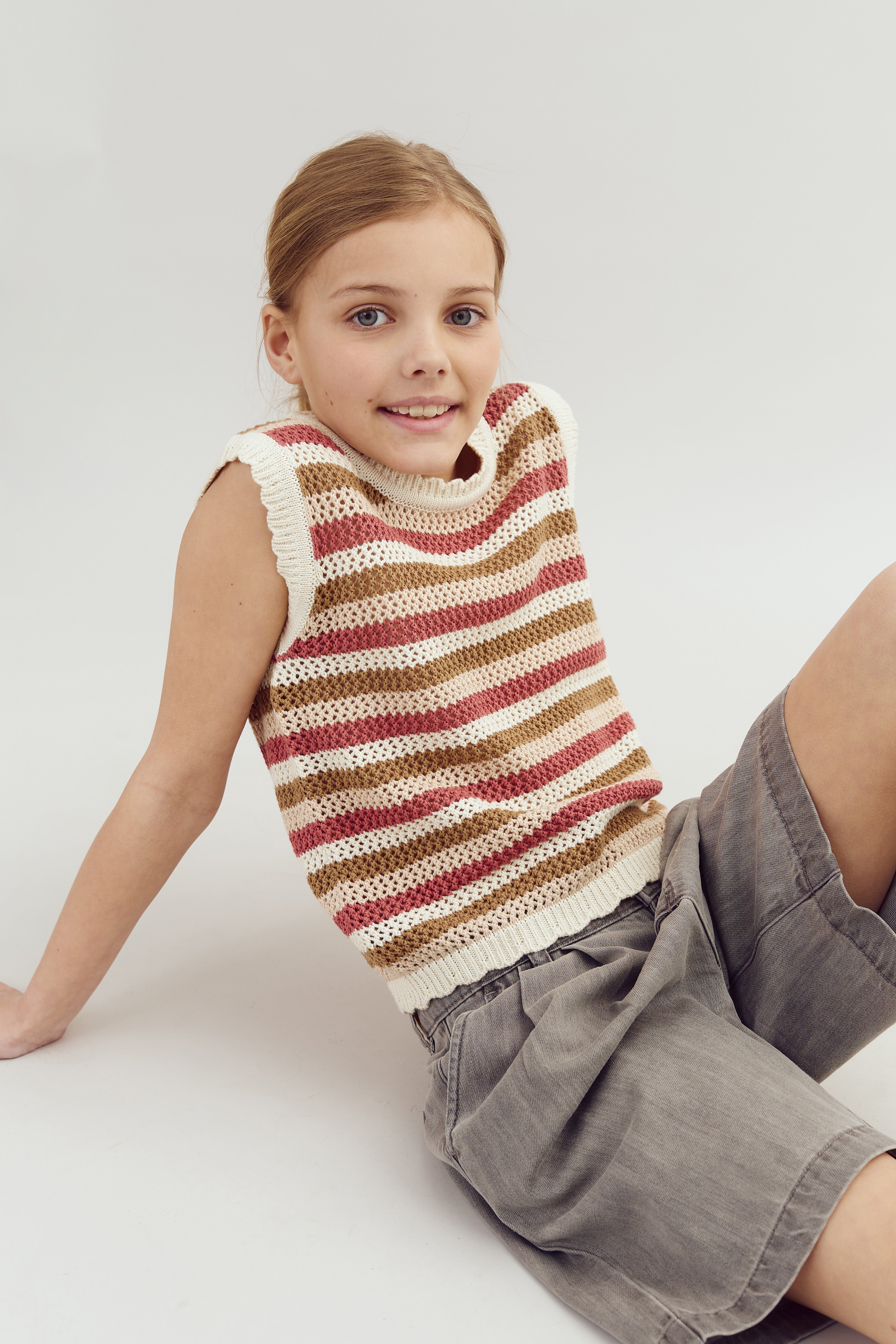 Long Line Denim Shorts - Tween - Grey Denim | 100102 Lea