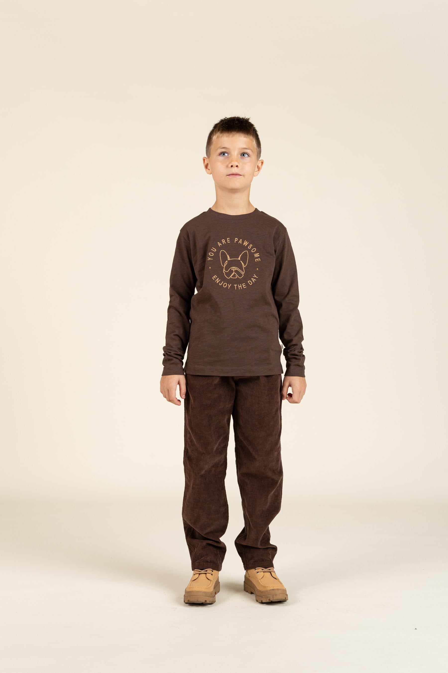 Long Sleeve Slub Jersey T-Shirt - Tween - Chocolate | 100833 Kevin