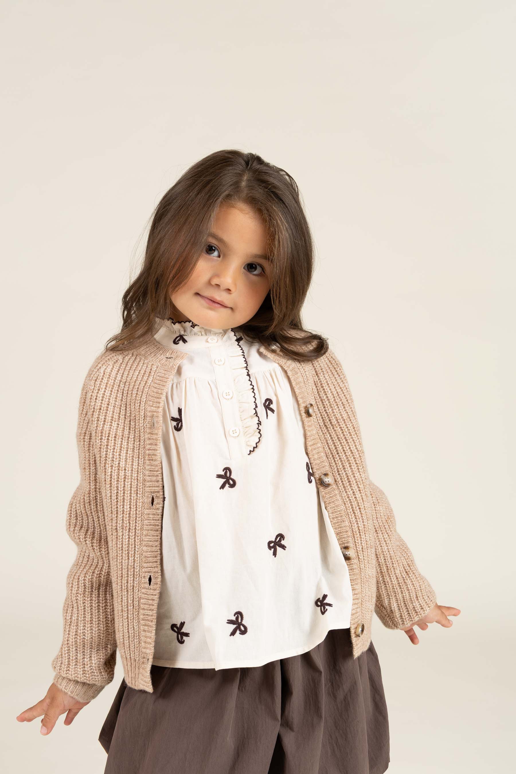 Poplin Blouse with Embroidery - Kids - Off White | 100673 Adison