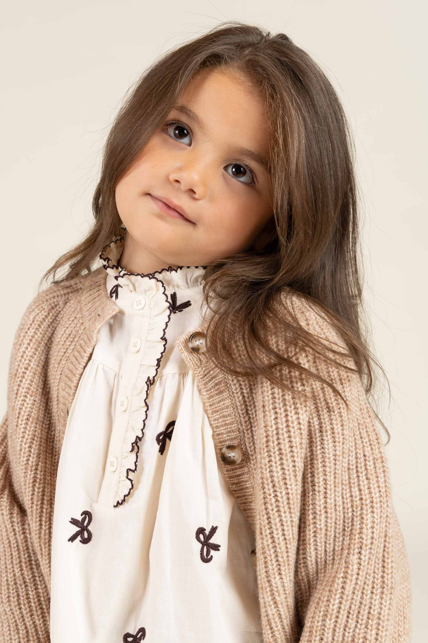 Poplin Blouse with Embroidery - Kids - Off White | 100673 Adison
