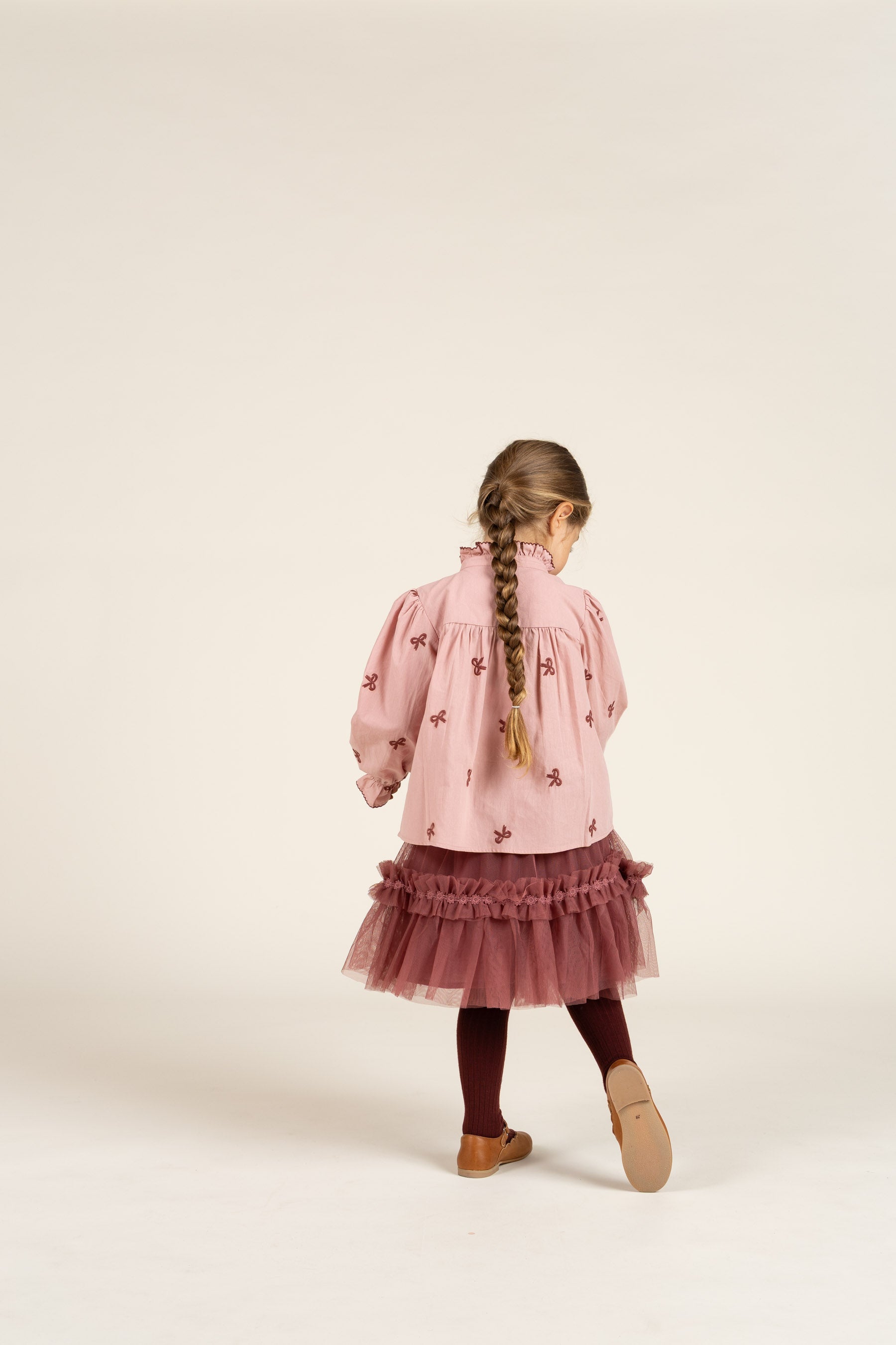 Poplin Blouse with Embroidery - Kids - Rose | 100677 Adison
