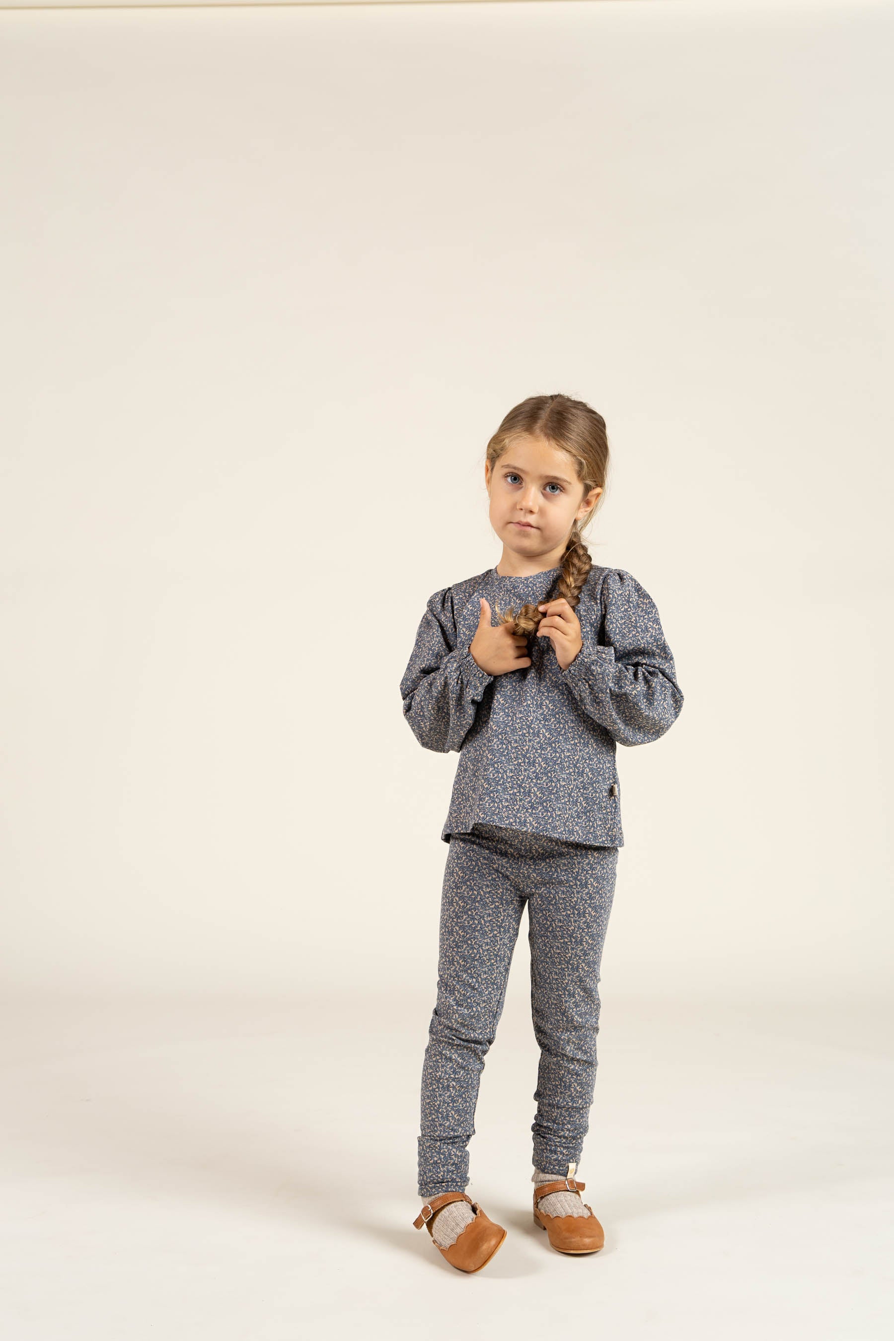 Printed Jersey Blouse - Kids - Blue | 100772 Ada