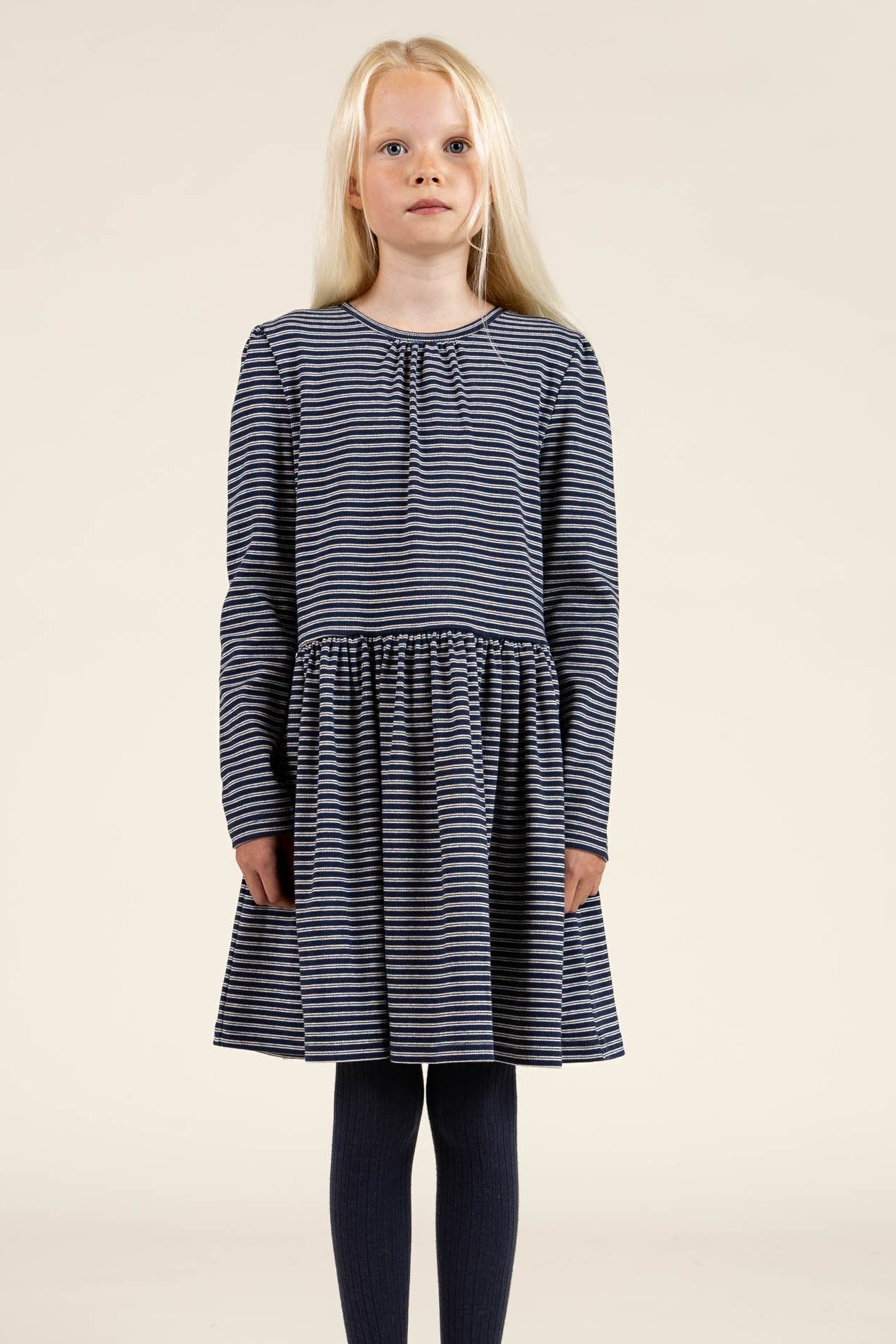 Striped Jersey Dress - Tween - Navy Stripe | 100653 Elise