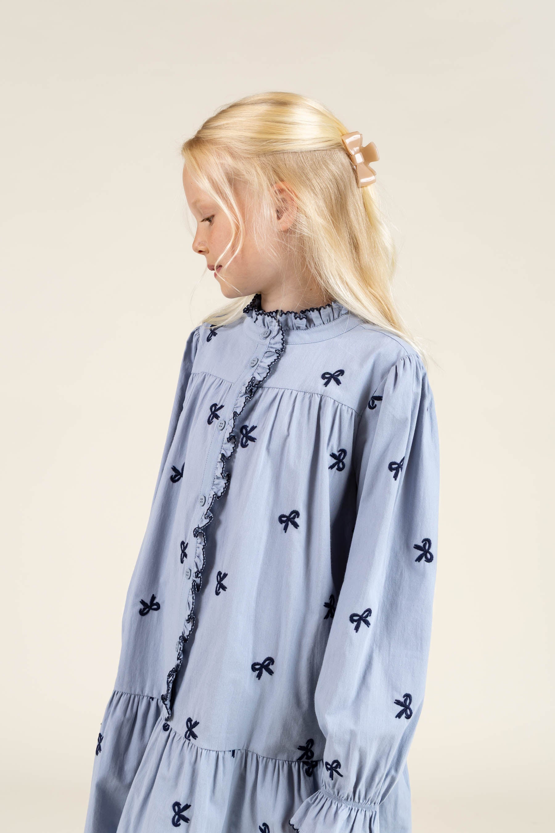 Poplin Dress with Embroidery - Tween - Blue | 100680 Adison