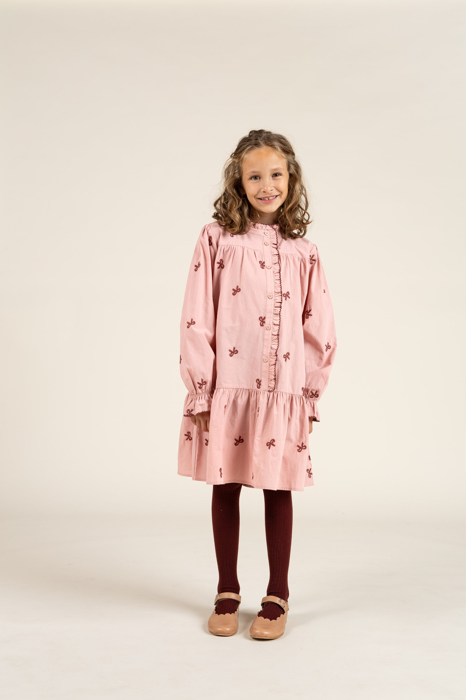 Poplin Dress with Embroidery - Tween - Rose | 100682 Adison