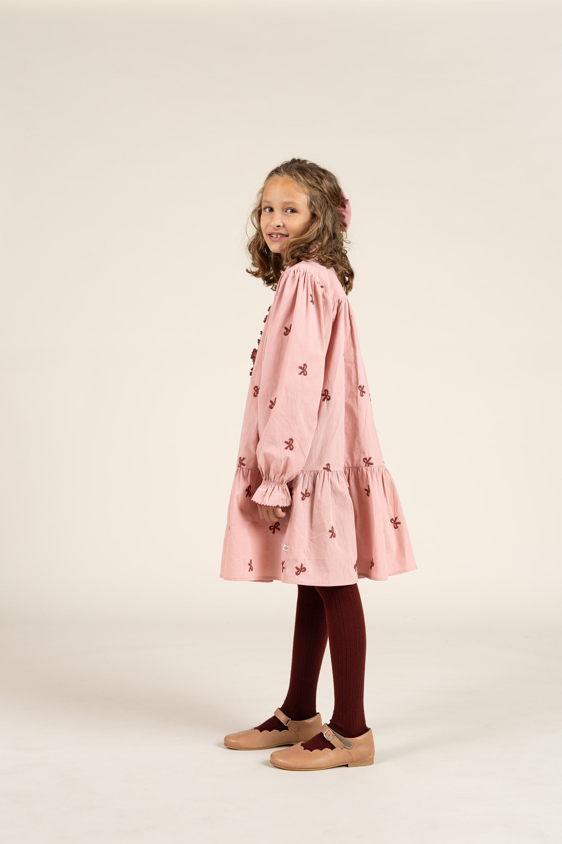 Poplin Dress with Embroidery - Tween - Rose | 100682 Adison