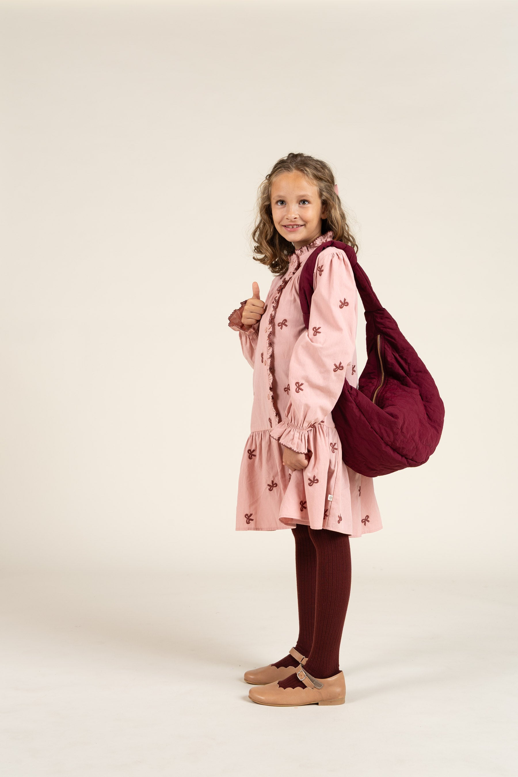 Poplin Dress with Embroidery - Tween - Rose | 100682 Adison
