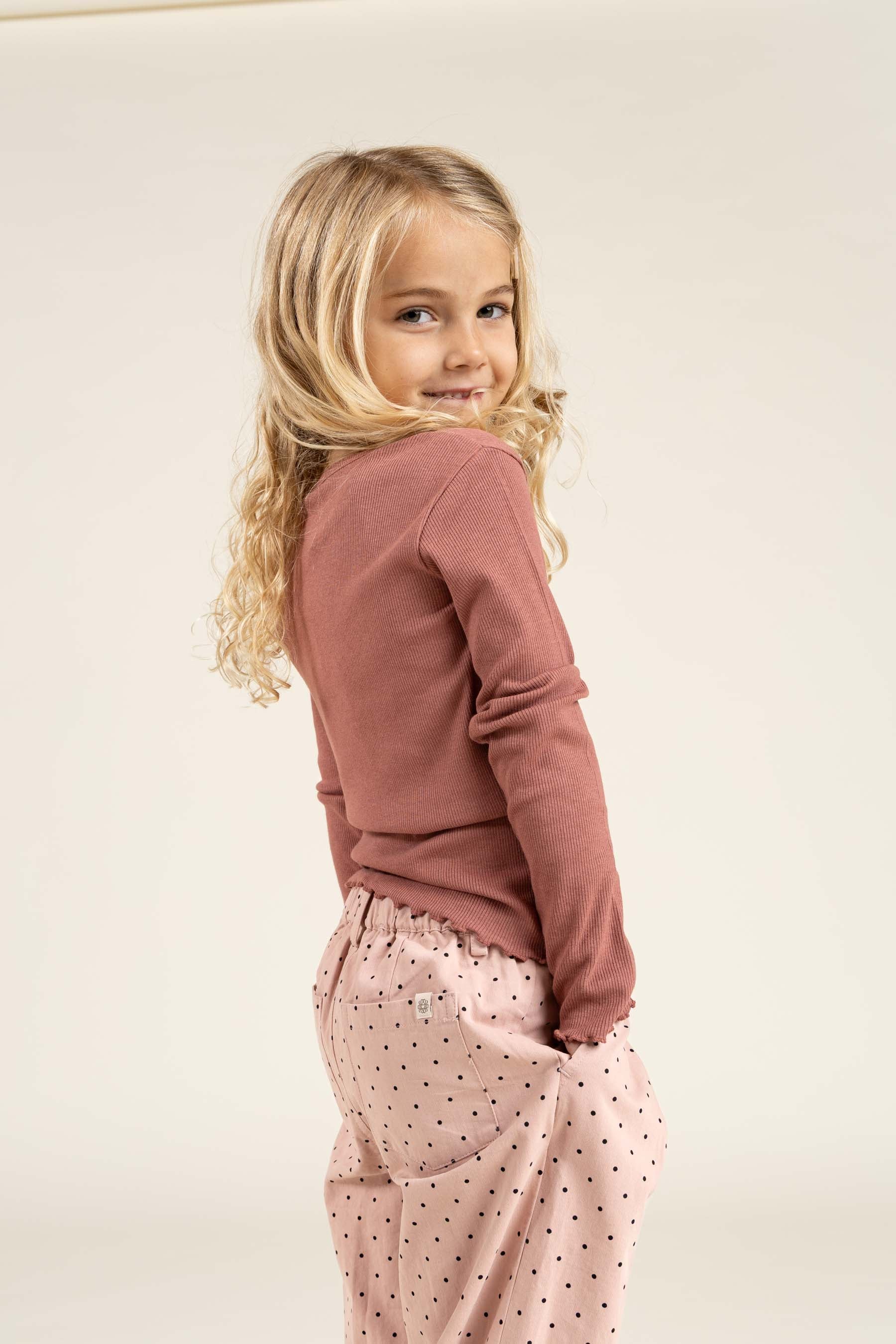 Twill trousers with Dot - Kids - Rose | 100612 Iris