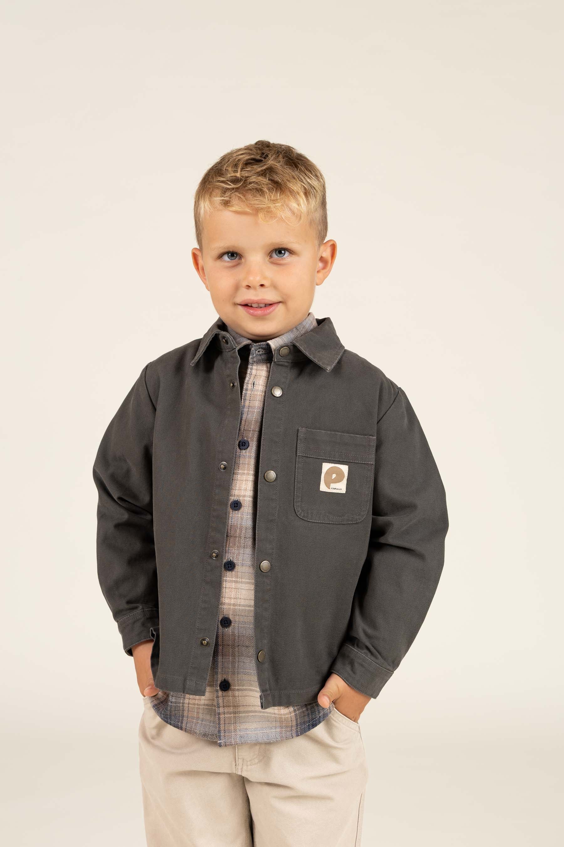 Canvas Overshirt - Kids - Dark Grey | 100129 Dereck