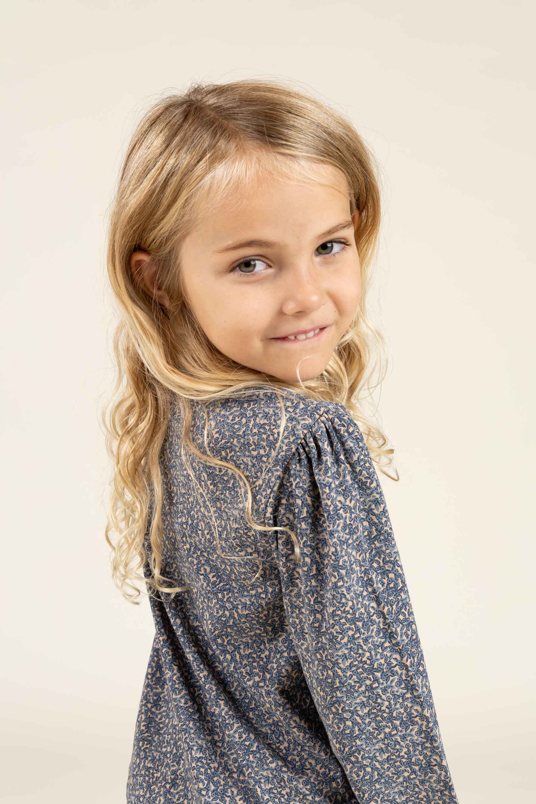 Printed Jersey Blouse - Kids - Blue | 100772 Ada