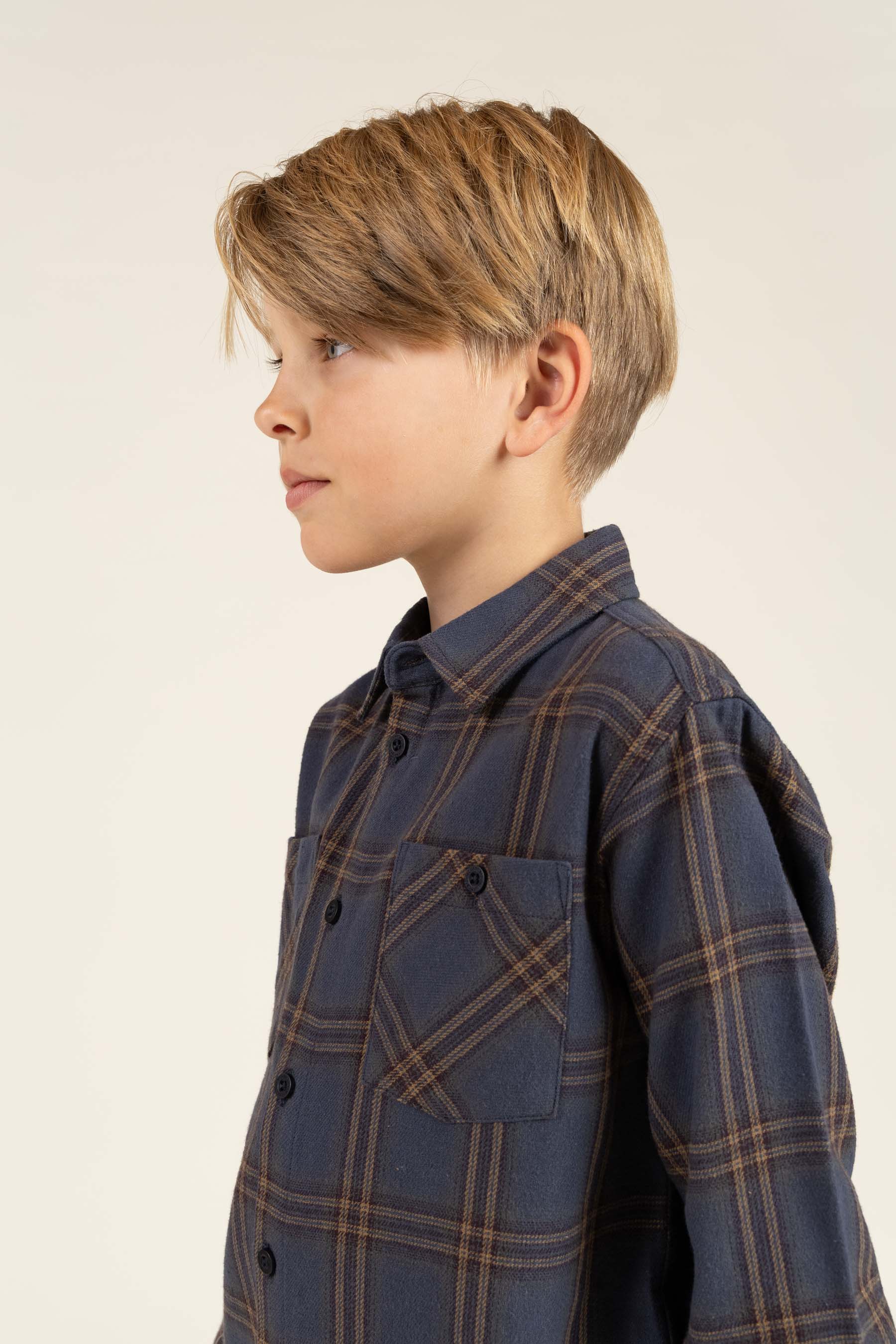 Checked Flannel Shirt - Tween - Navy Check | 100528 Henry