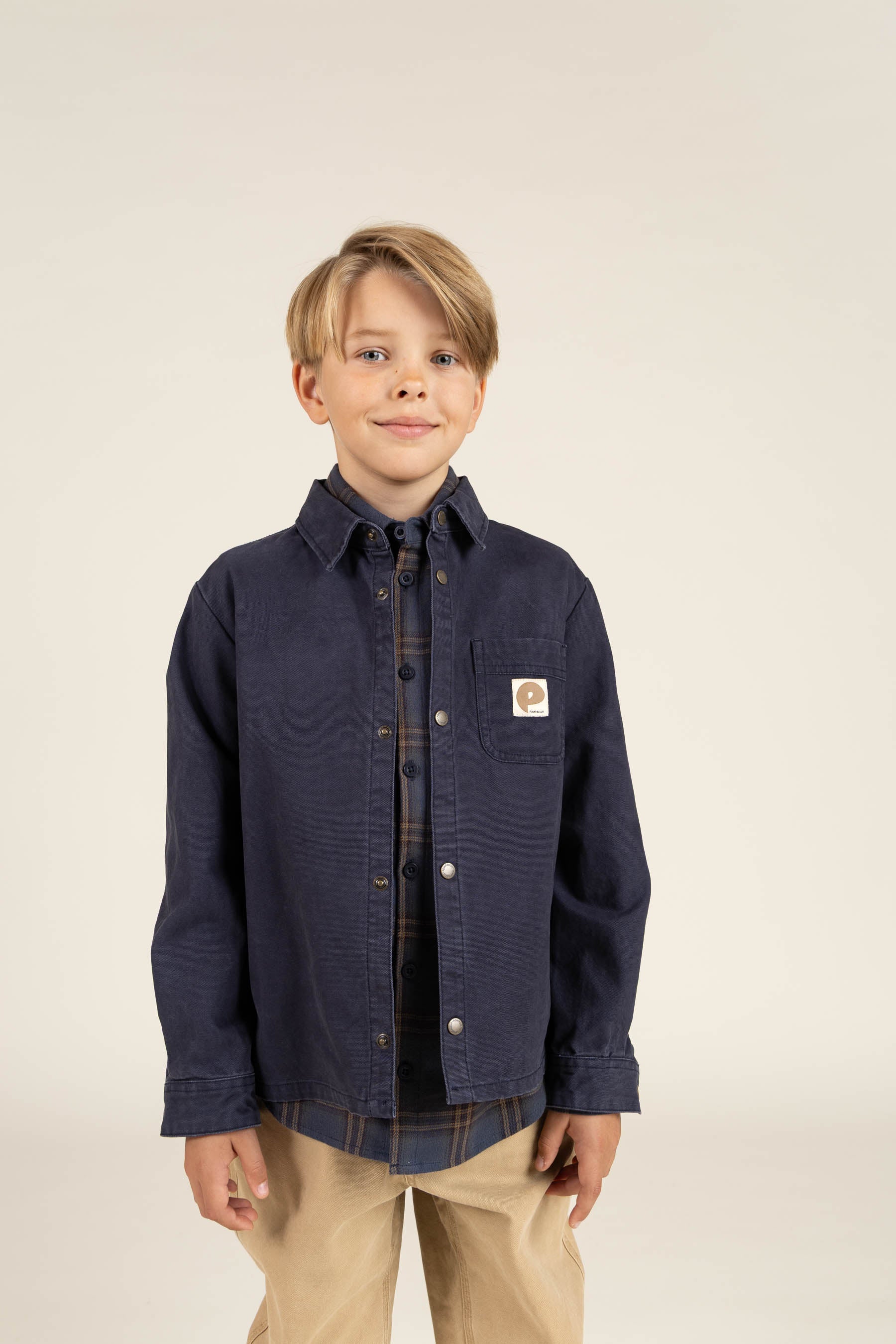 Checked Flannel Shirt - Tween - Navy Check | 100528 Henry