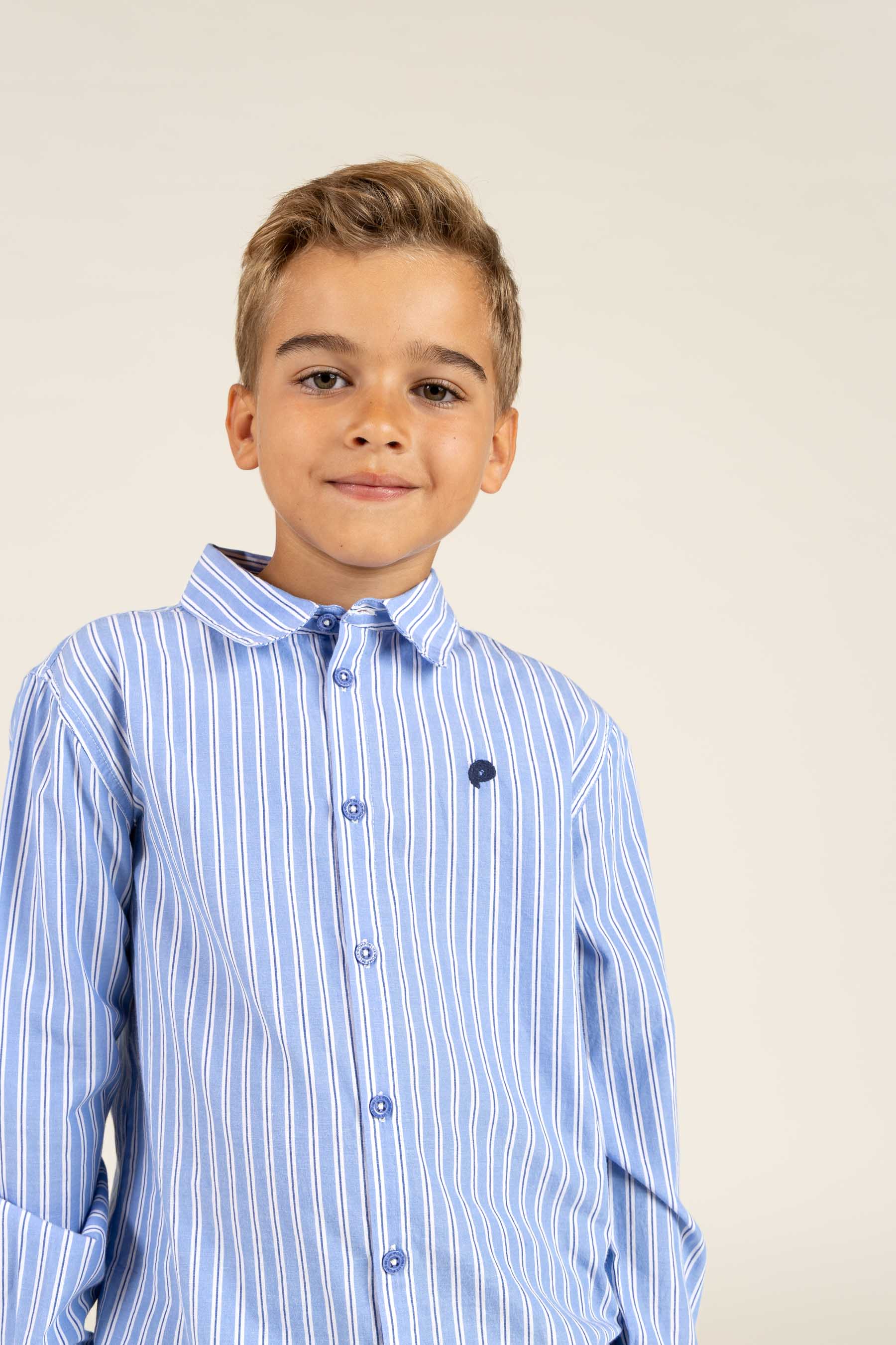 Striped Shirt - Tween - Blue Stripe | 100489 Kai