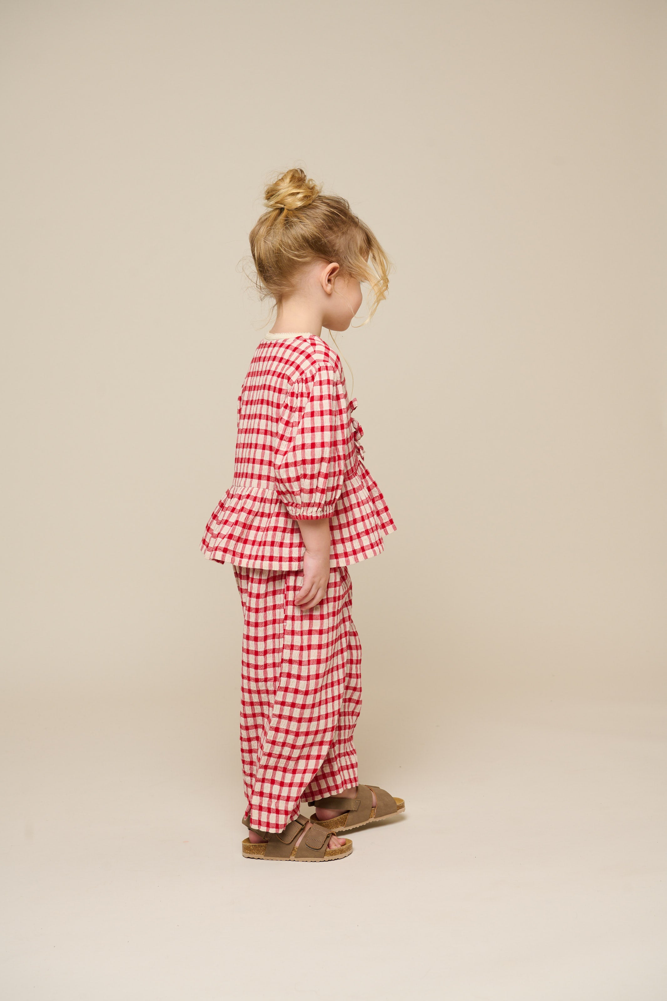 Checked Cotton Blouse - Kids - Cherry Red | 100908 Bonnie
