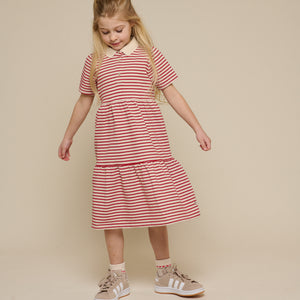 Striped Jersey Dress - Tween - Cherry Red | 101009 Emmie