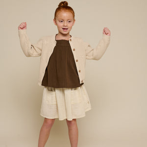 Cotton Knit Cardigan with Bows - Tween - Nature | 100791 Freya