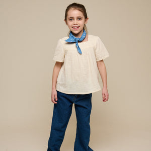 Gauze Short Sleeve Blouse - Tween - Off White | 100919 Jasmine