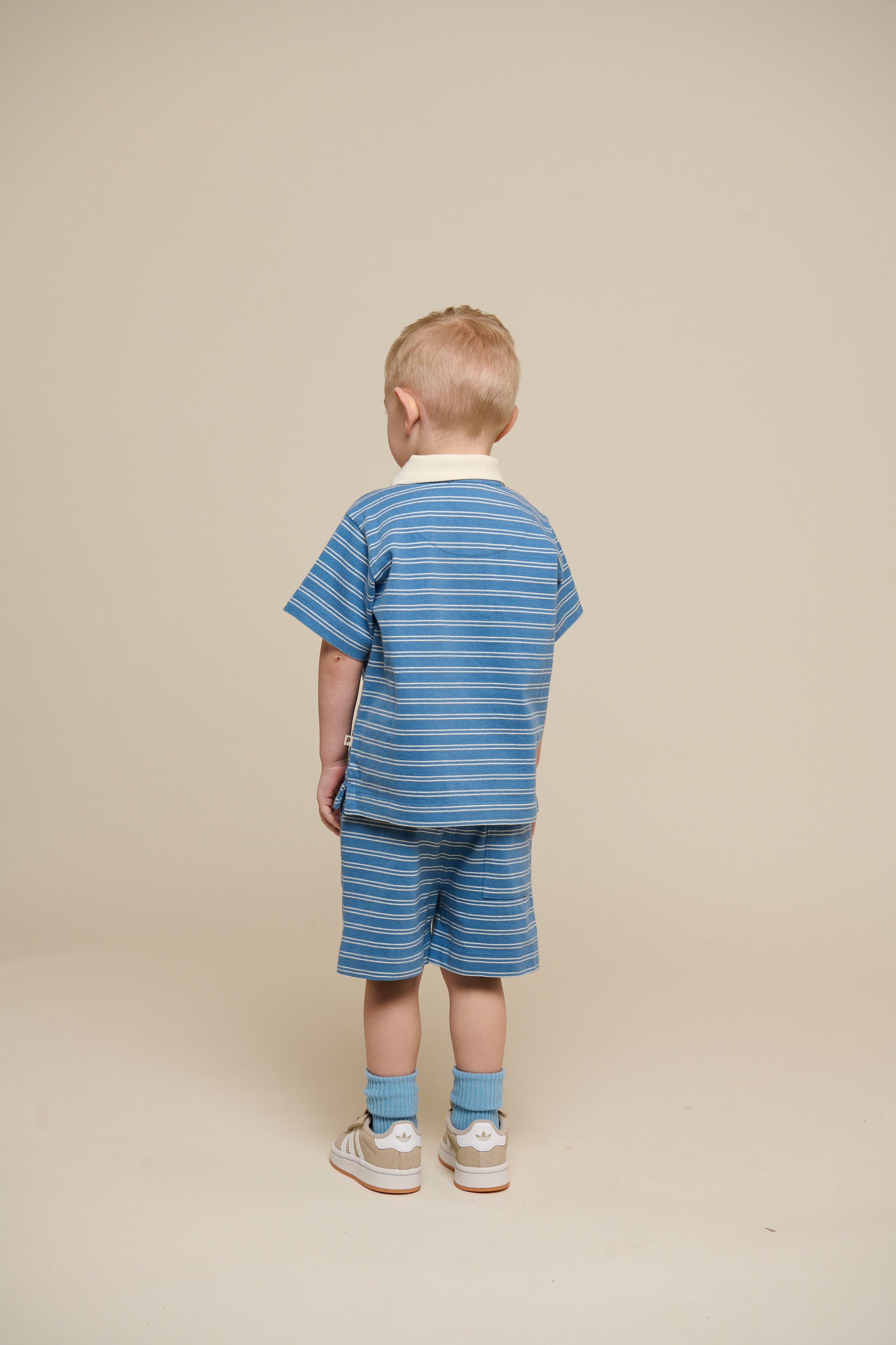 Striped Jersey Poloshirt - Kids - Dusty Blue | 101175 Otto