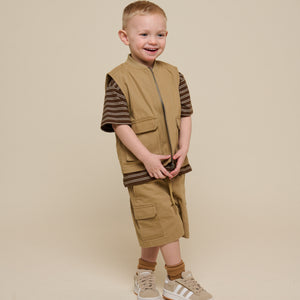Canvas Cargo Shorts - Kids - Khaki | 101120 Isack