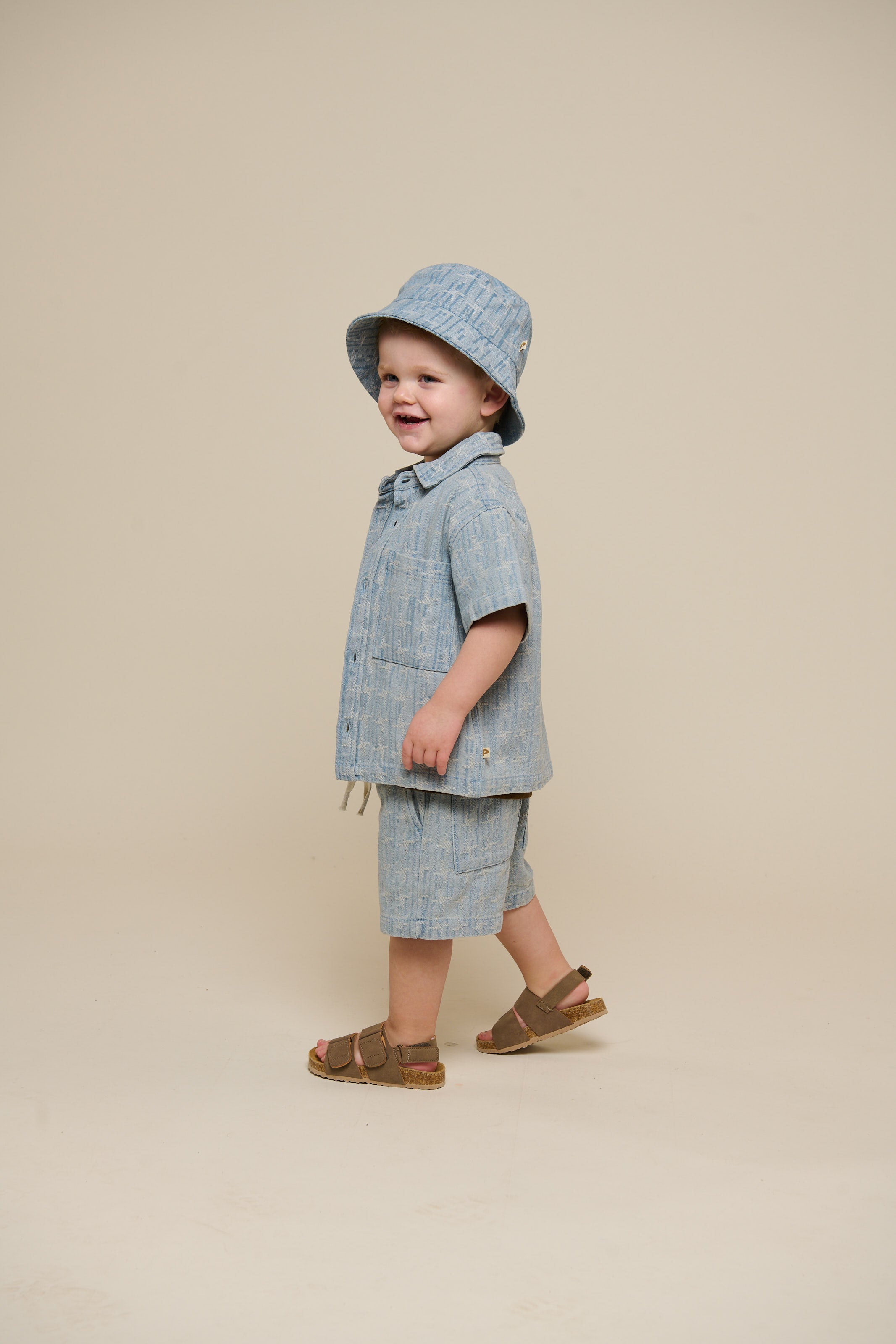 Jacquard Denim Bucket Hat - Kids - Blue Denim | 101094 Kyle