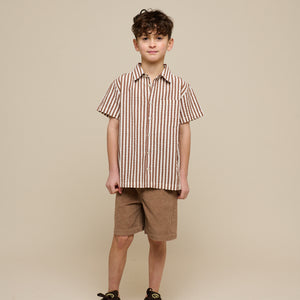 Striped Seersucker Shirt - Tween - Brown | 101186 Frank