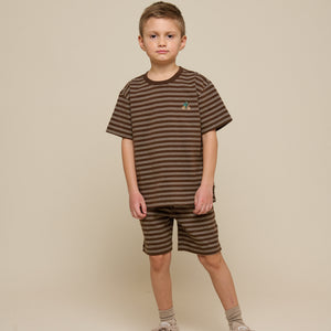 Striped Jersey Shorts - Tween - Dark Brown | 101182 Otto