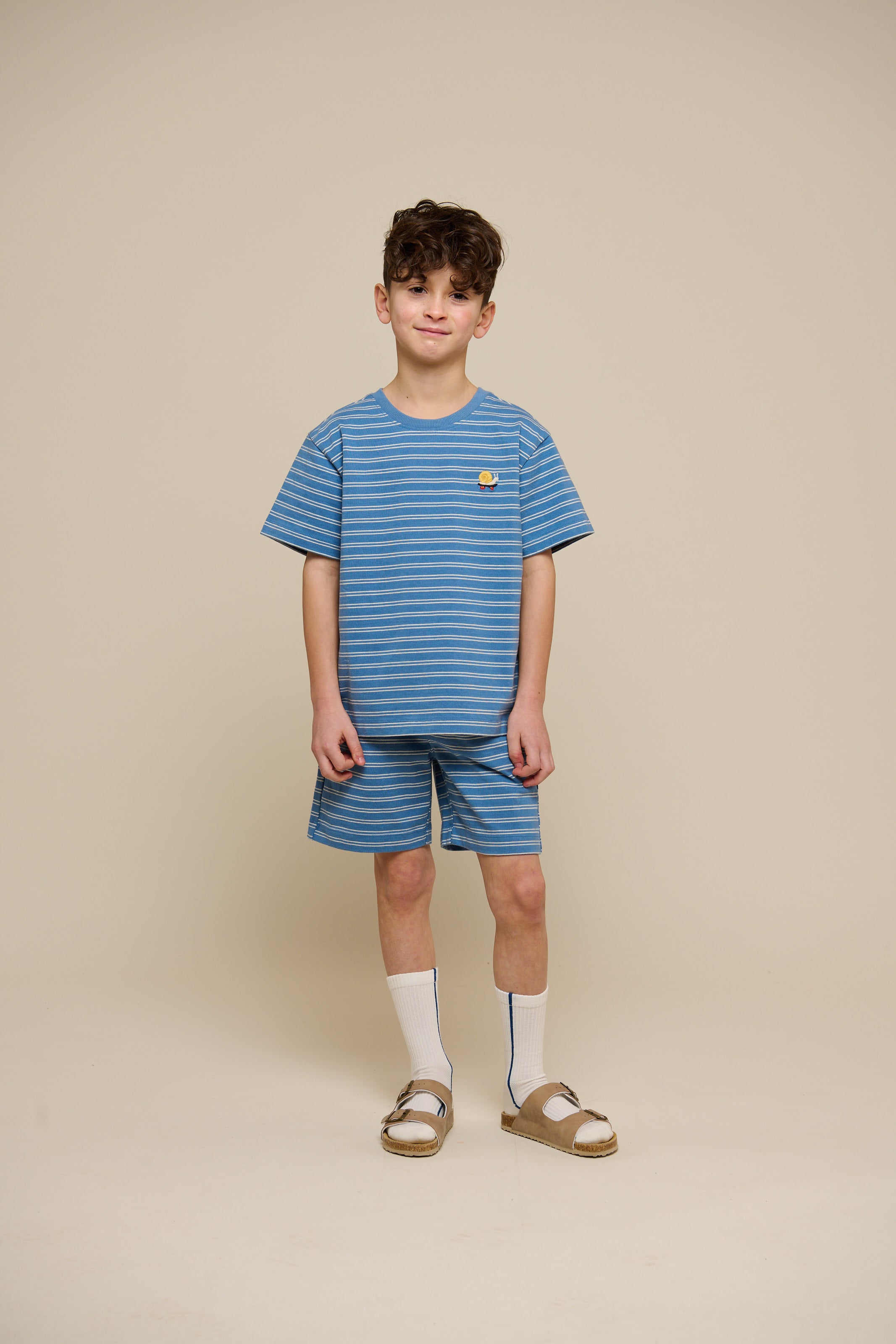 Striped Jersey Shorts - Tween - Dusty Blue | 101184 Otto