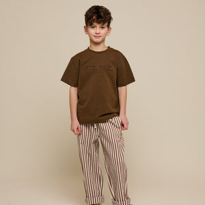 Slub jersey Embroidery T-shirt - Tween - Dark Brown | 101158 Villum