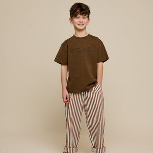 Striped Seersucker Trousers - Tween - Brown | 101190 Frank