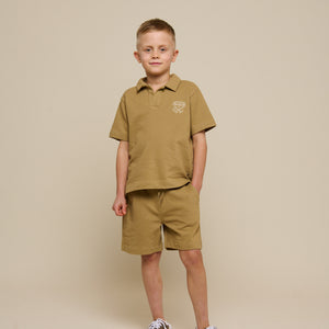 Textured Jersey Polo T-shirt - Tween - Khaki | 101218 Sonny
