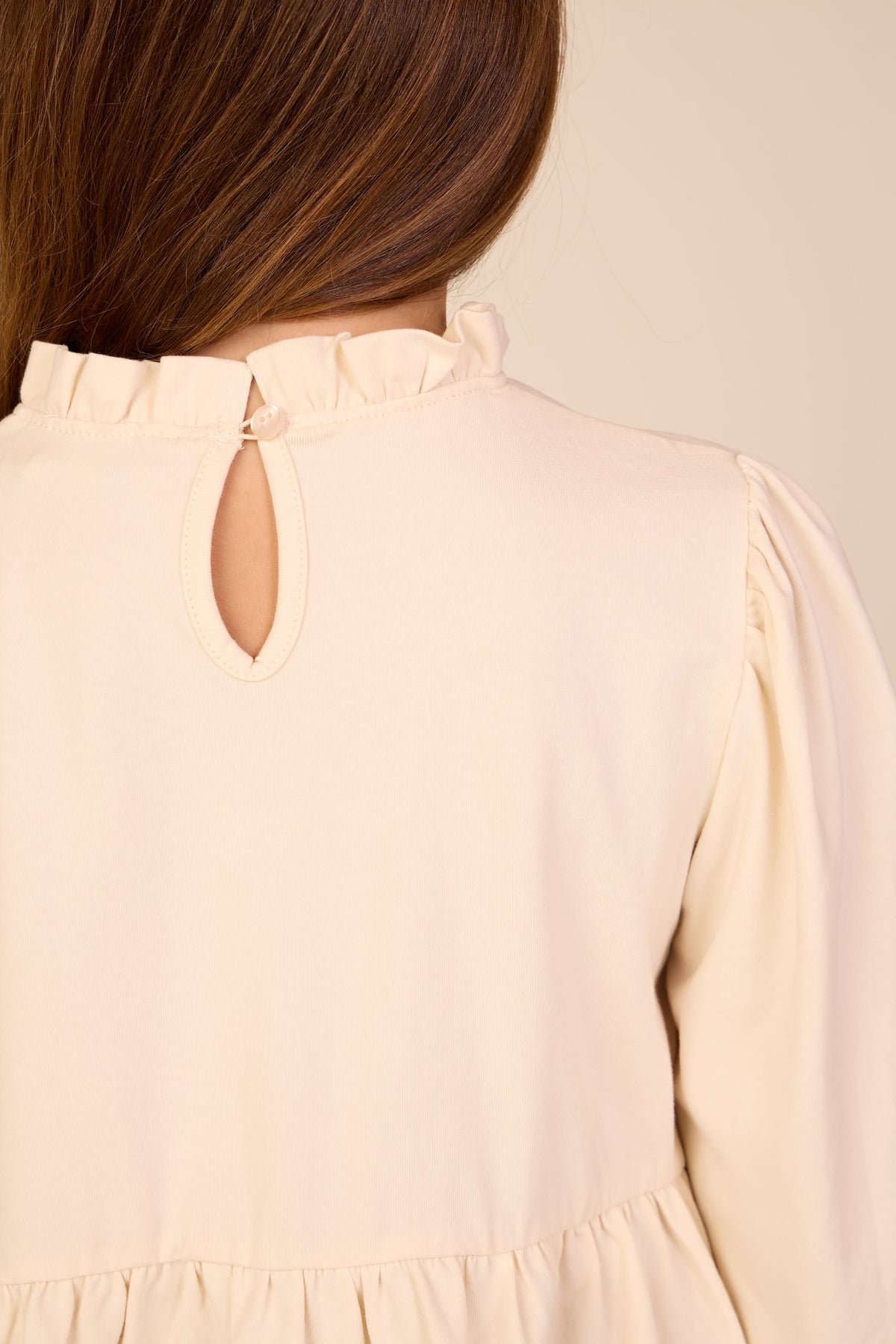 Solid Peplum Jersey Blouse - Tween - Offwhite | 101546 Heidi