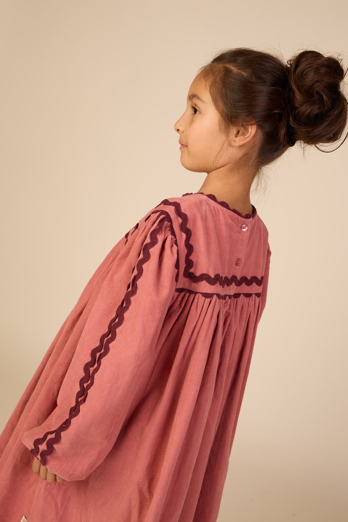 Ric Rac Corduroy Dress - Tween - Dusty Rose | 101476 Sille