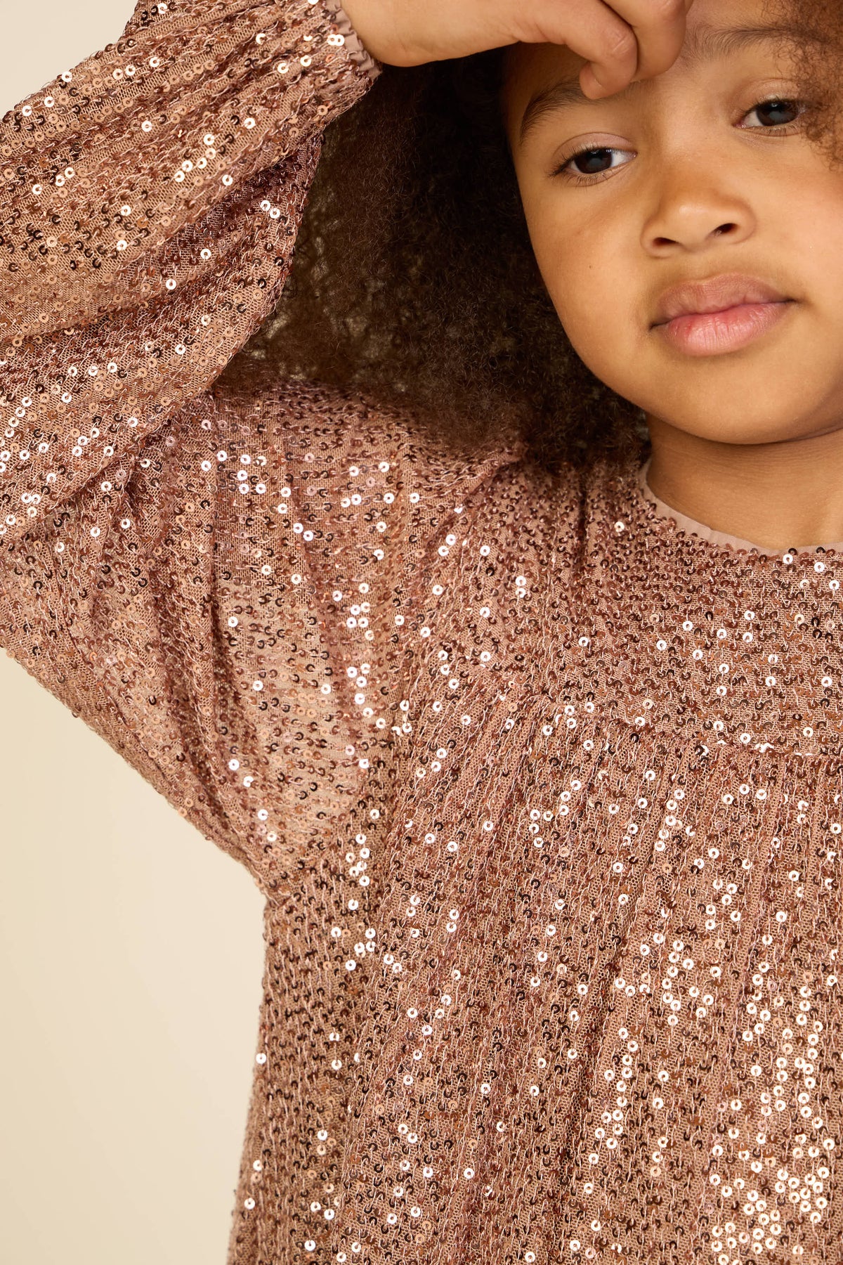 Sequin Dress - Tween - Light Brown | 101676 Amber