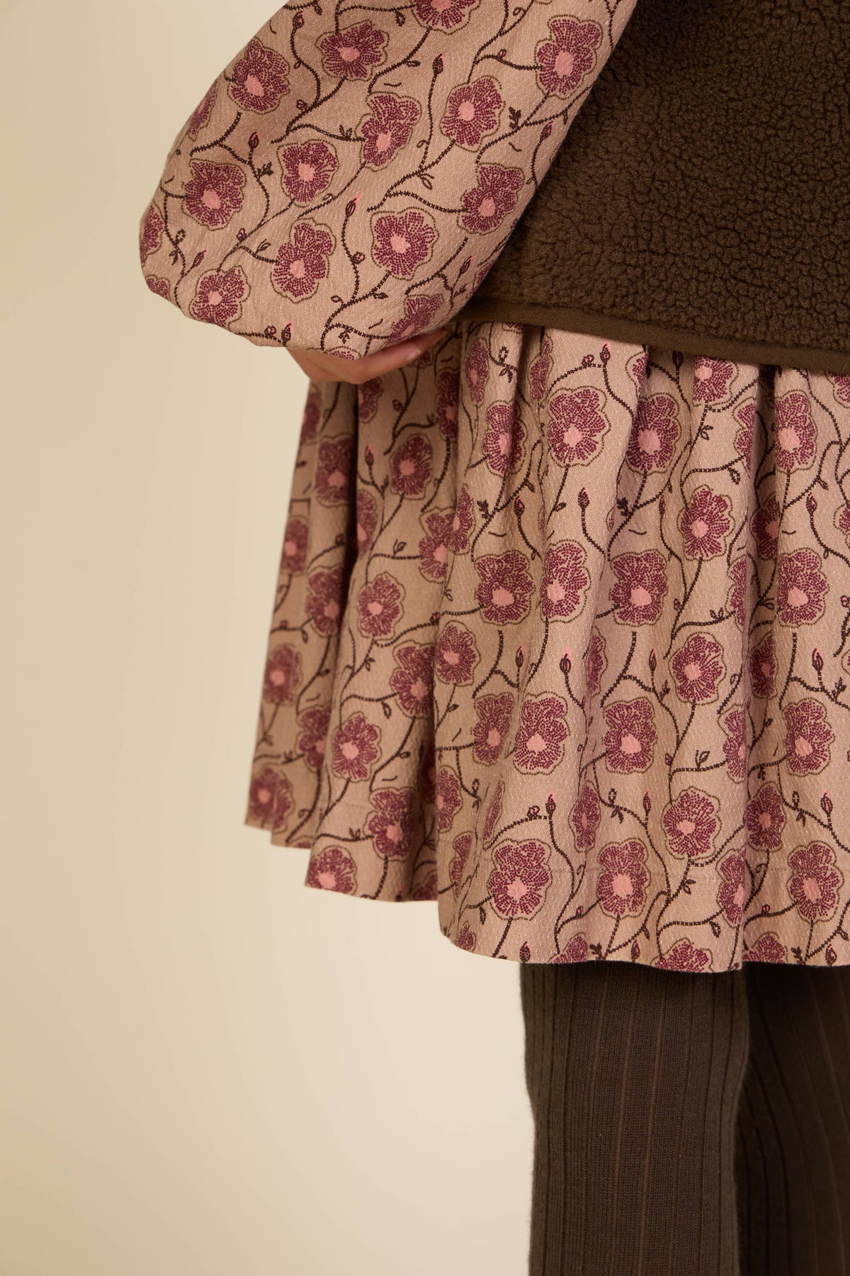 Floral Cotton Dress with Collar - Tween - Rose/Bordeaux | 101426 Nova