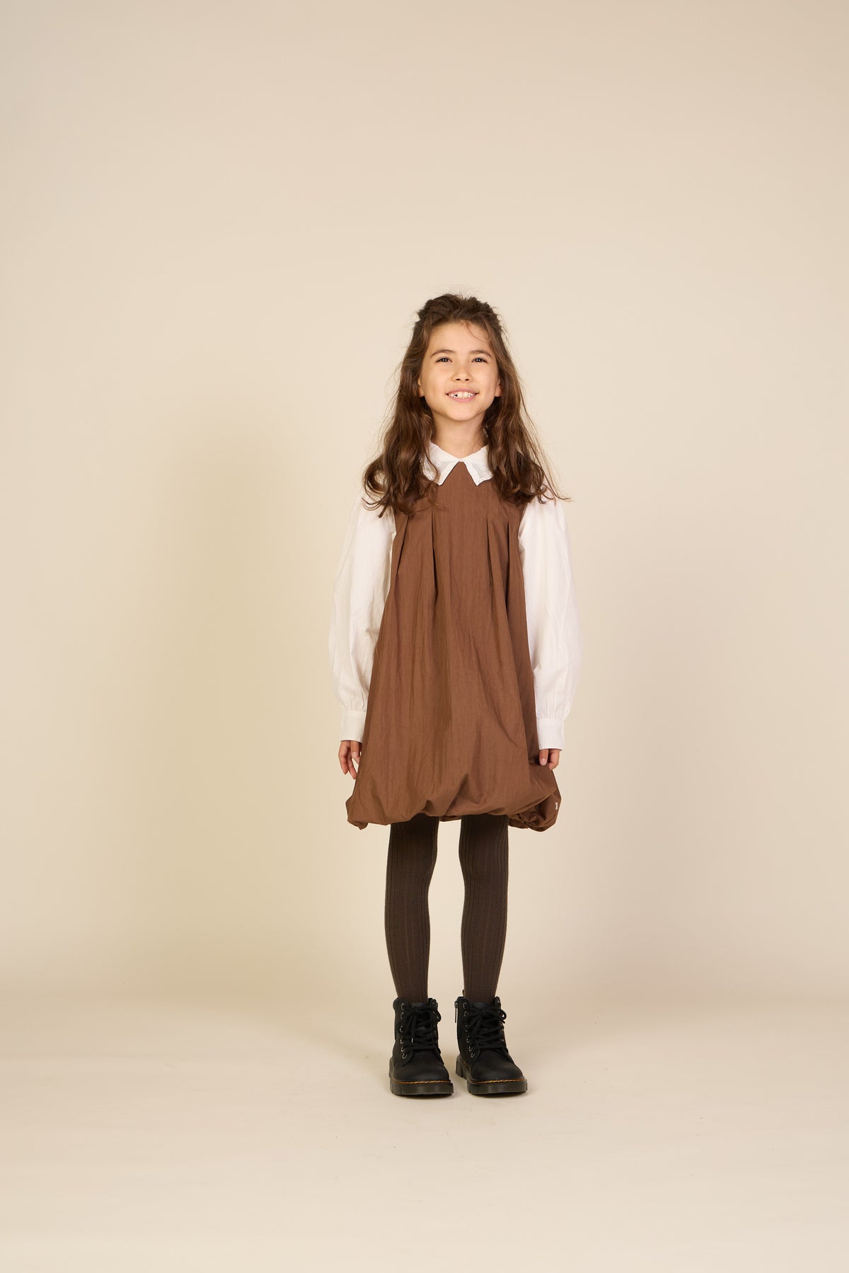 Bubble Hem Dress - Tween - Brown | 101514 Celeste