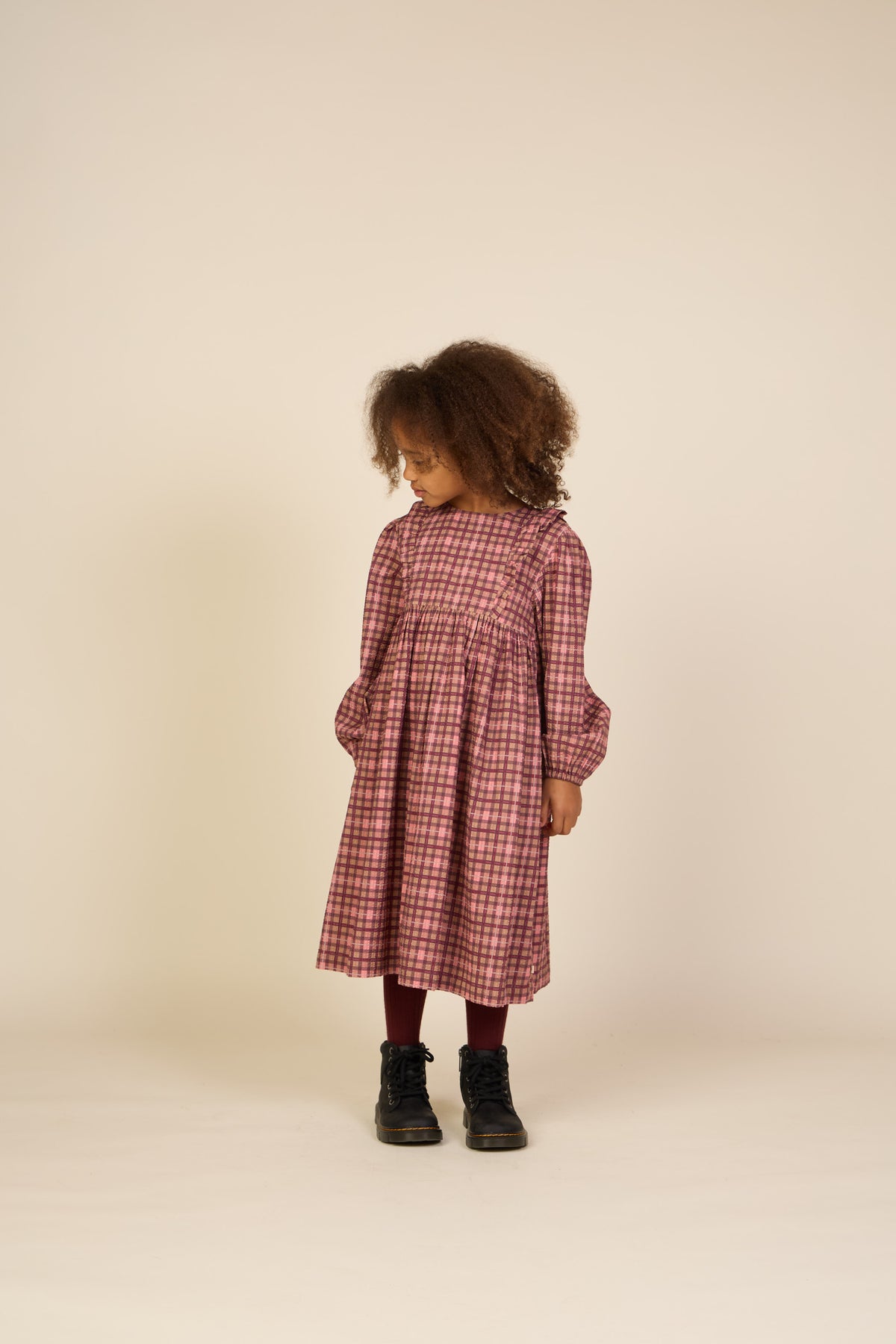 Checked Cotton Dress - Tween - Rose | 101486 Penny