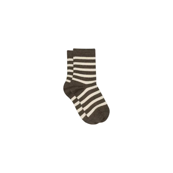 MP Striped Wool Rib Socks - All - Brown Melange | 101737 MP 79200