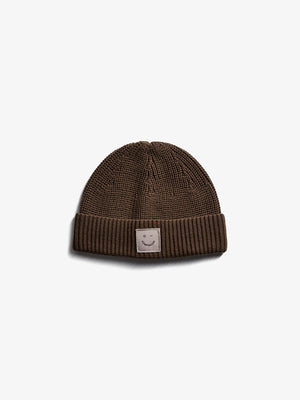 Ribbed Knit Beanie - Kids - Dark Earth
